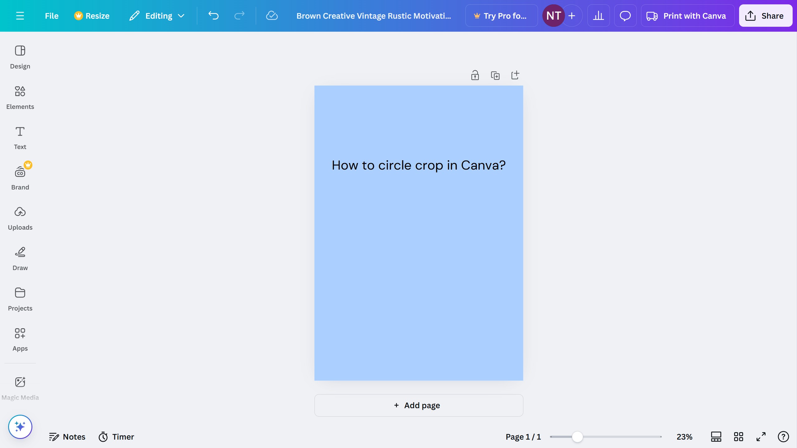 How to circle crop in Canva?