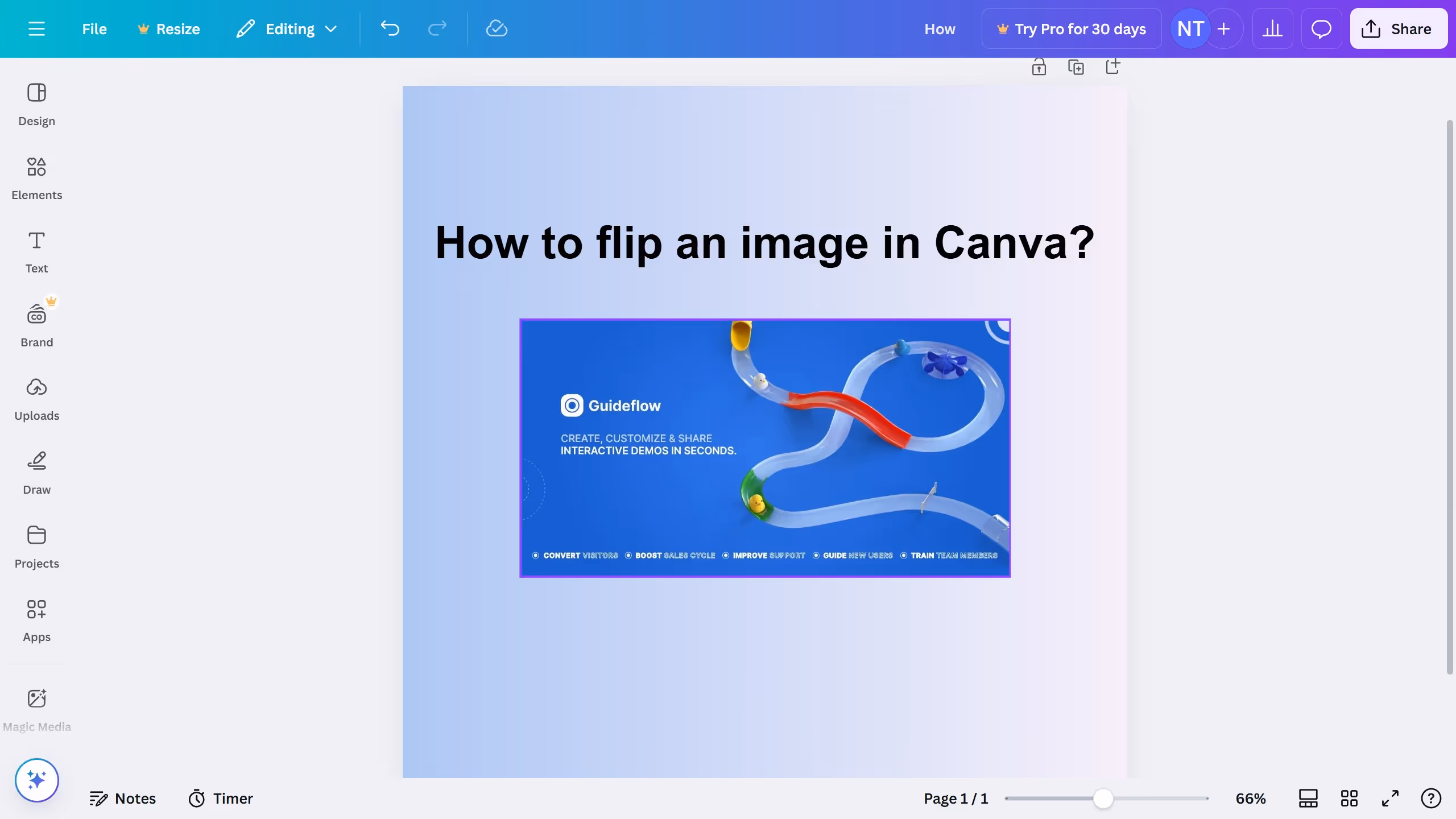 How to flip an image in Canva?