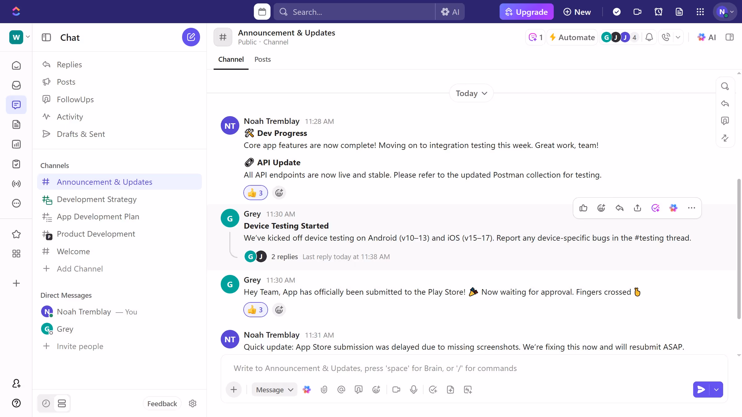 How to turn off a thread notifications in ClickUp