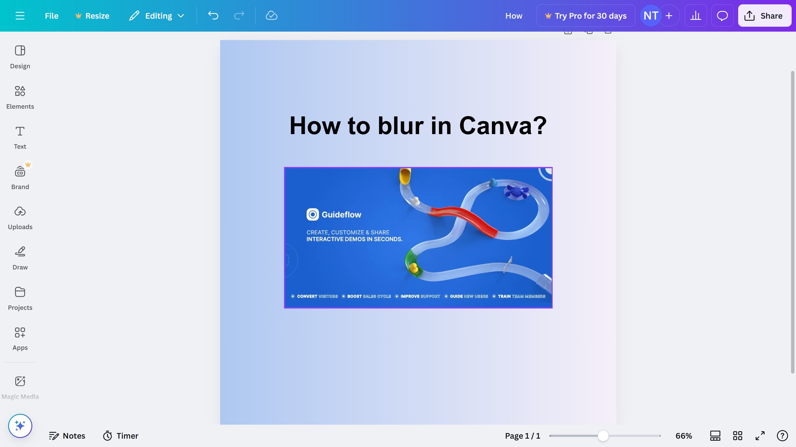 How to blur in Canva?
