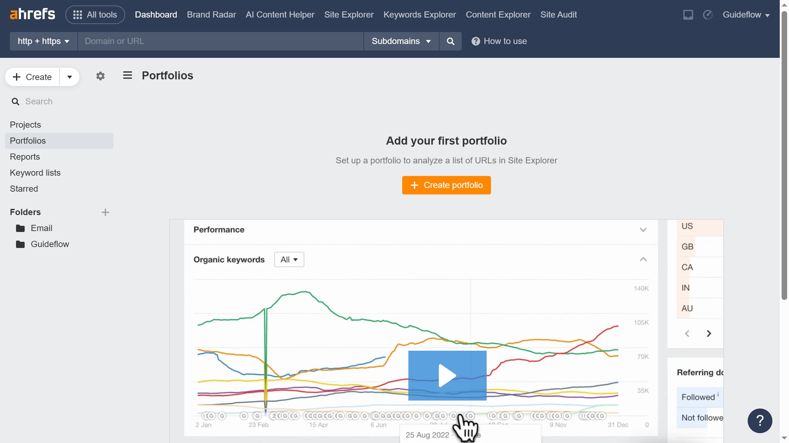 How to monitor daily traffic changes in Ahrefs