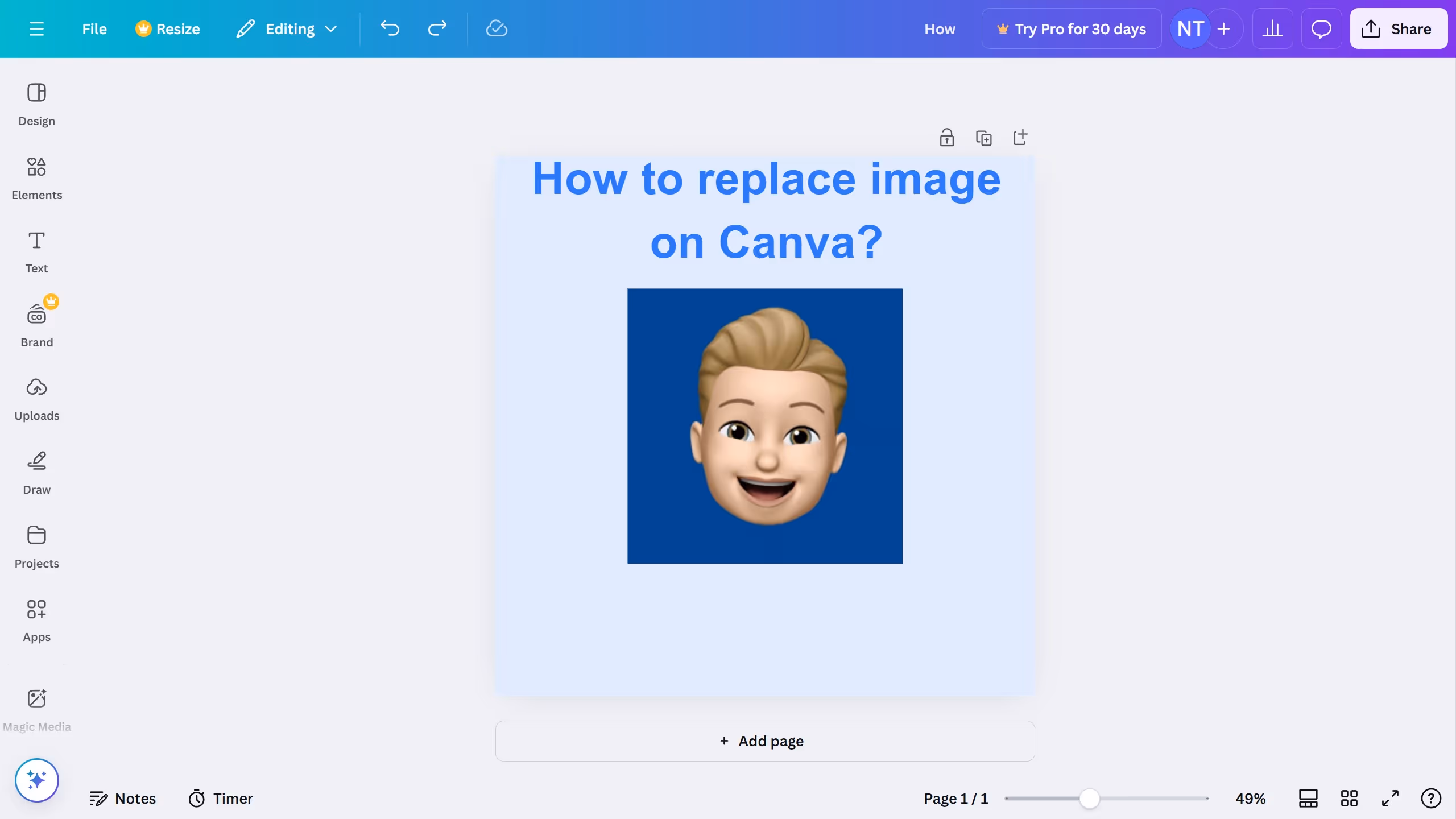 How to replace image on Canva?