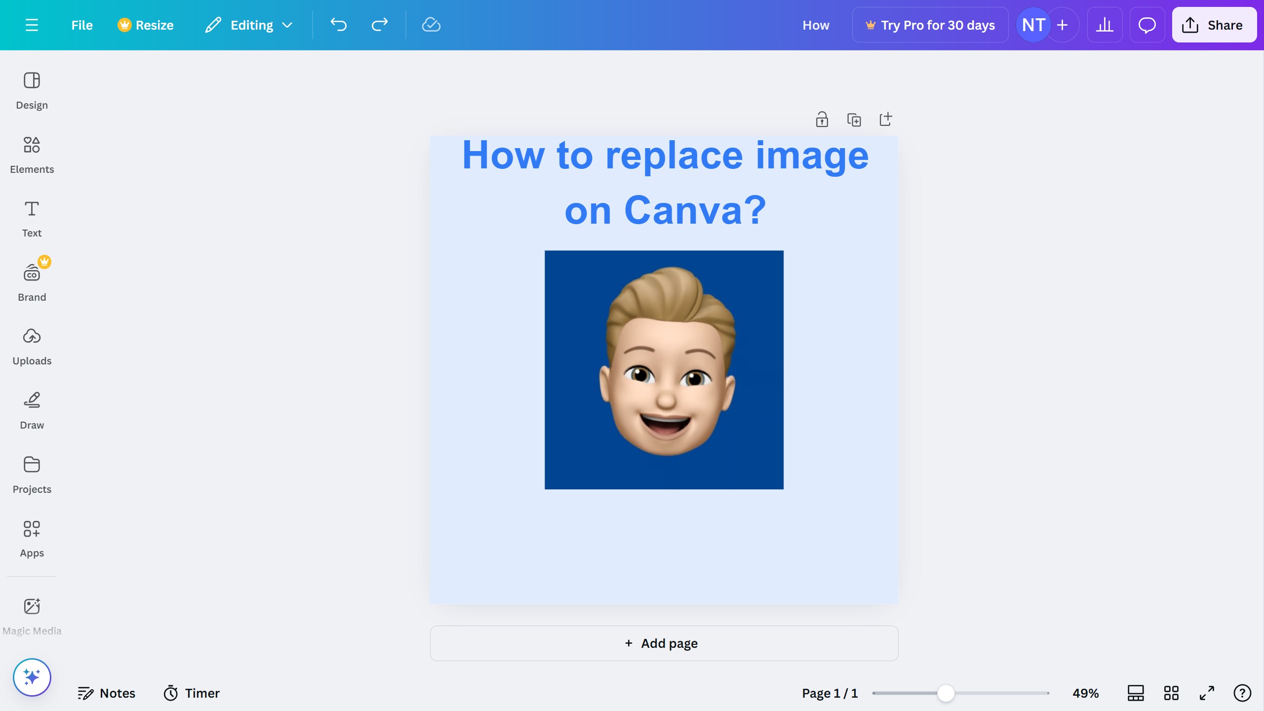 How to replace image on Canva?