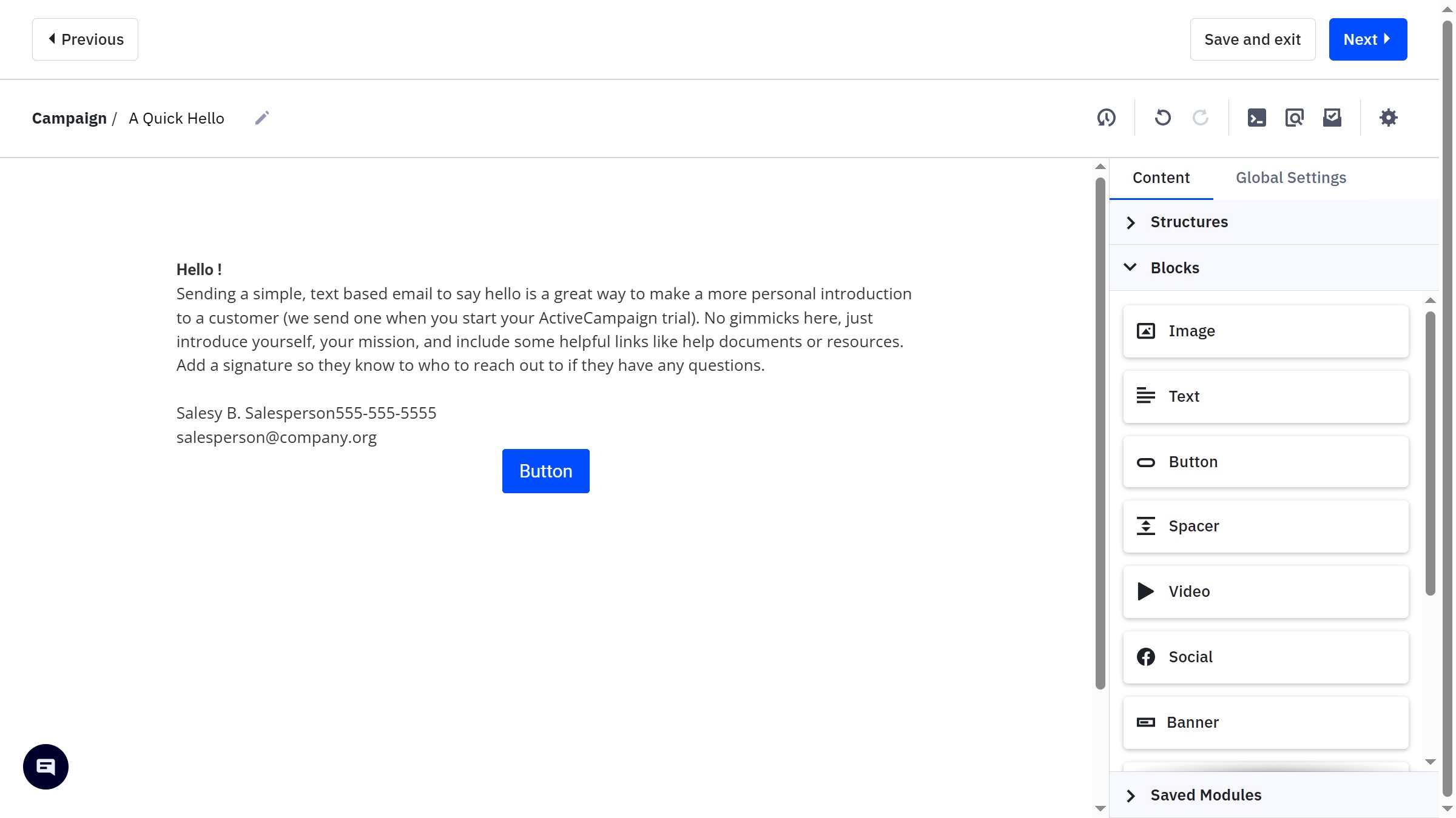 How to create an anchor link with text in ActiveCampaign