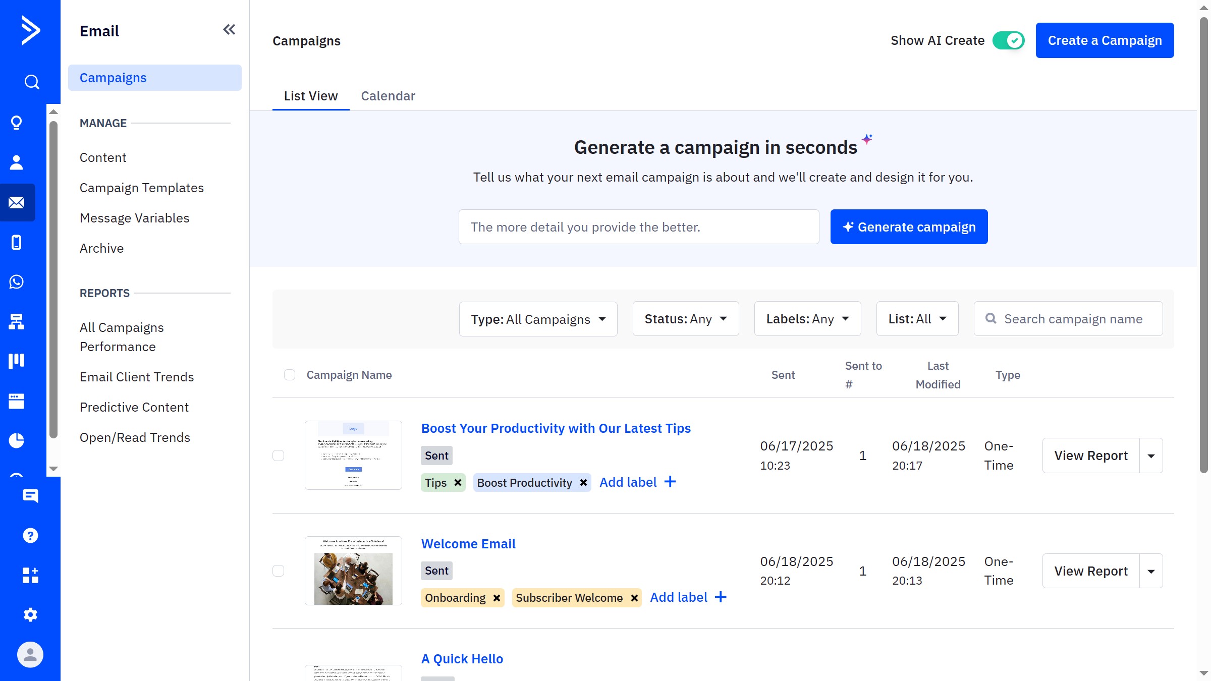 How to remove a label from multiple campaigns in ActiveCampaign