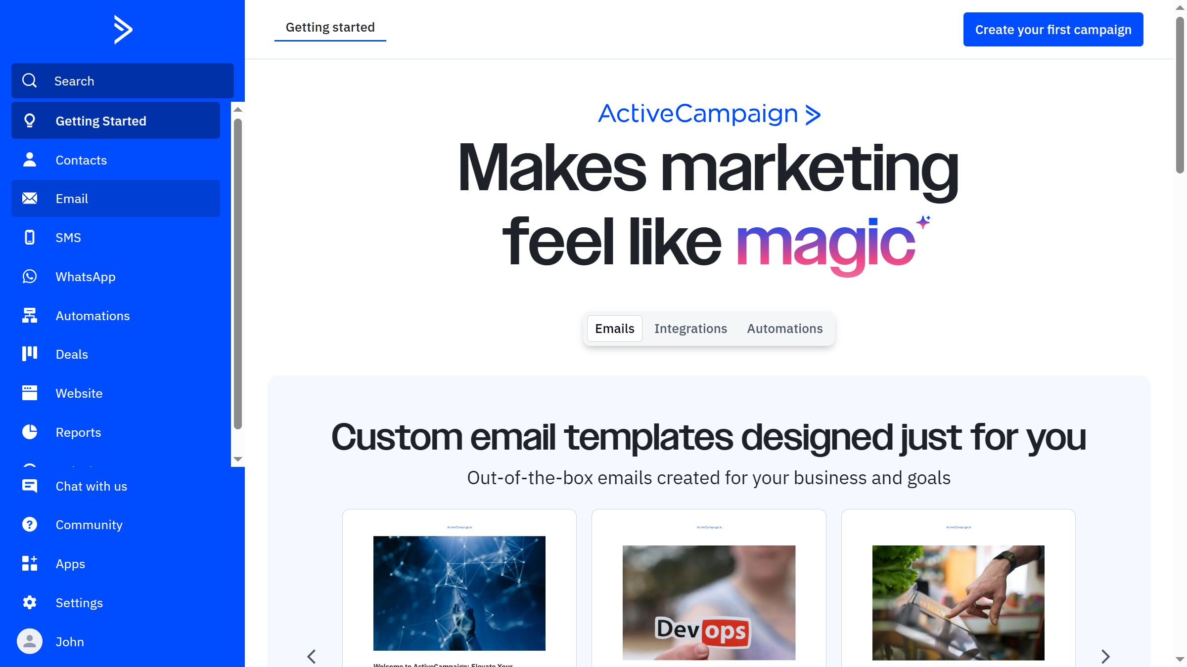 How to access your campaign archive from the Campaigns page in ActiveCampaign