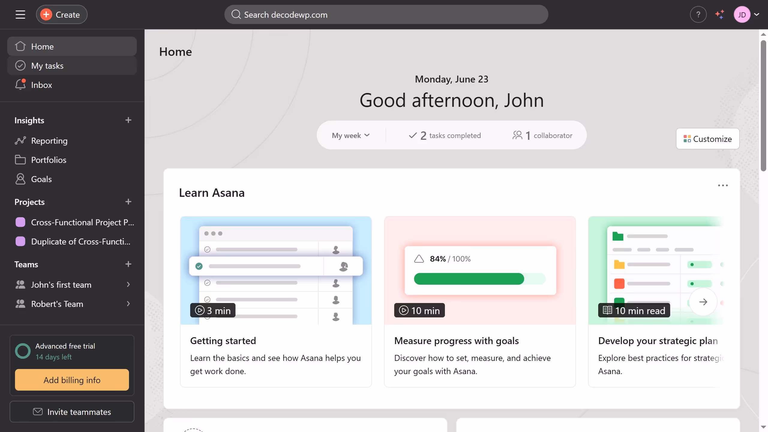 How to add subtasks in Asana