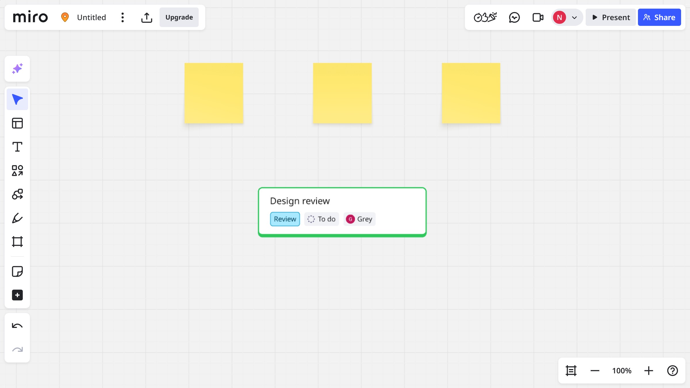 How to update the status of a card in a Miro board