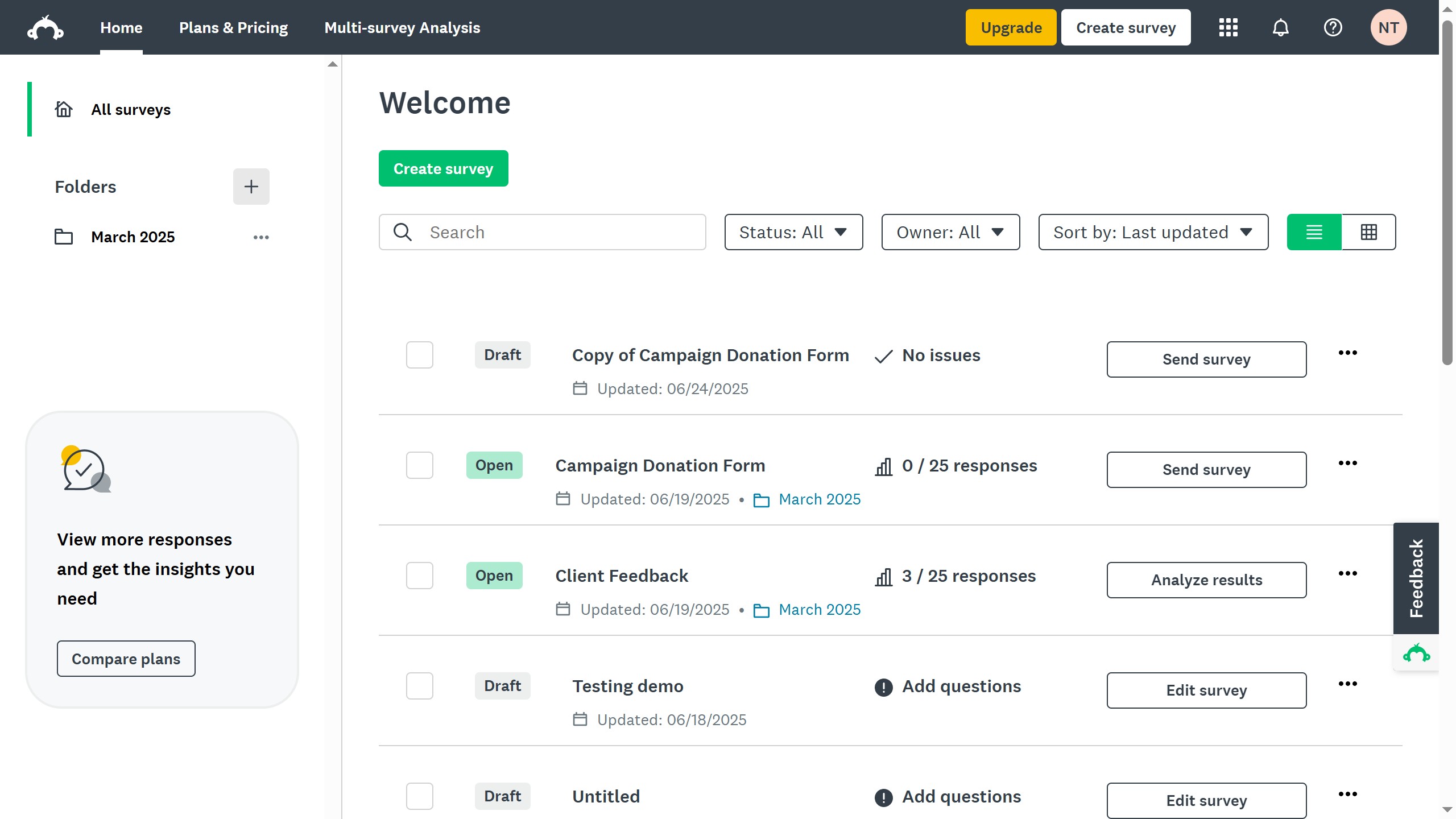How to archive a survey in SurveyMonkey