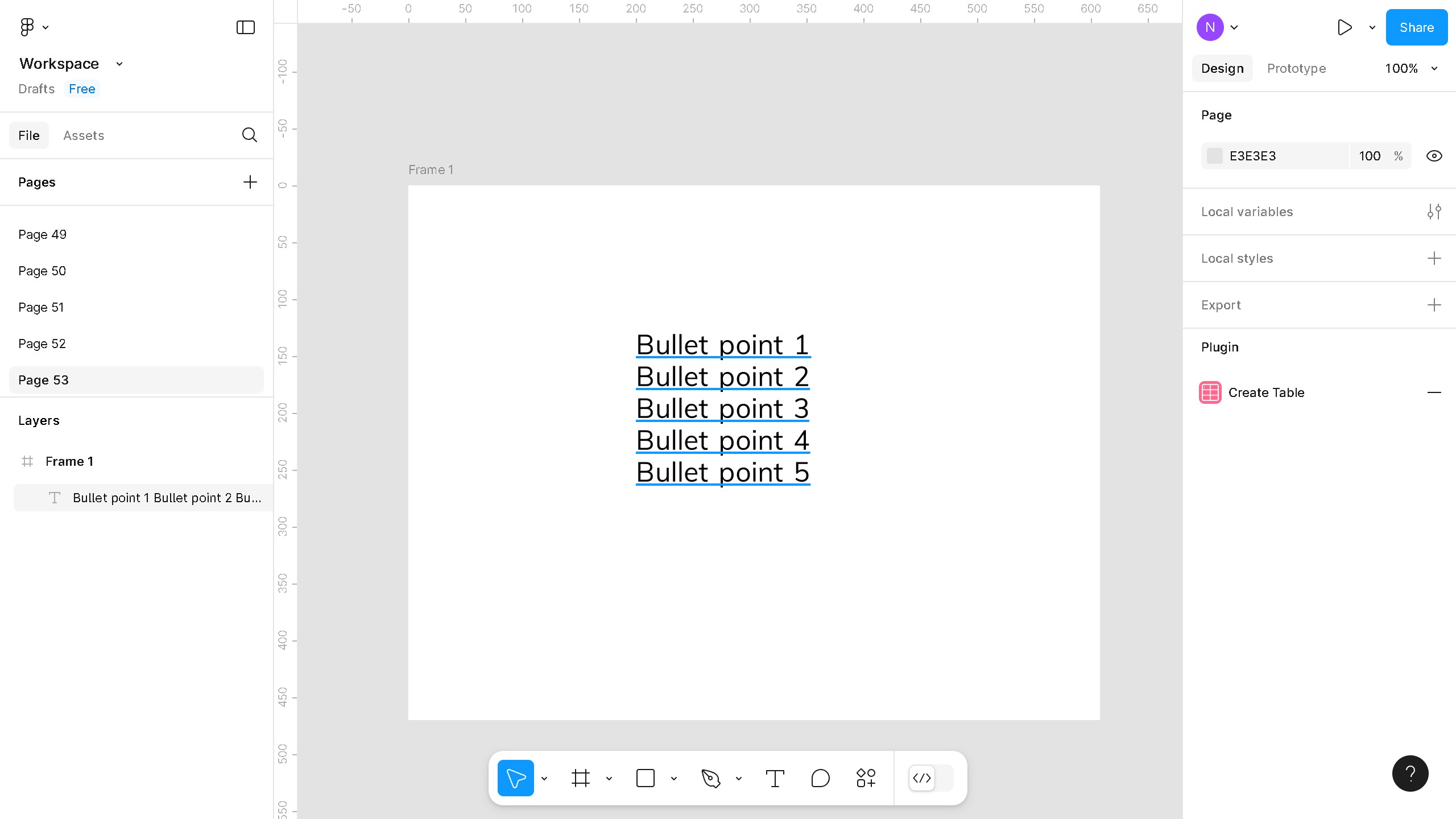 How to add bullet points in Figma