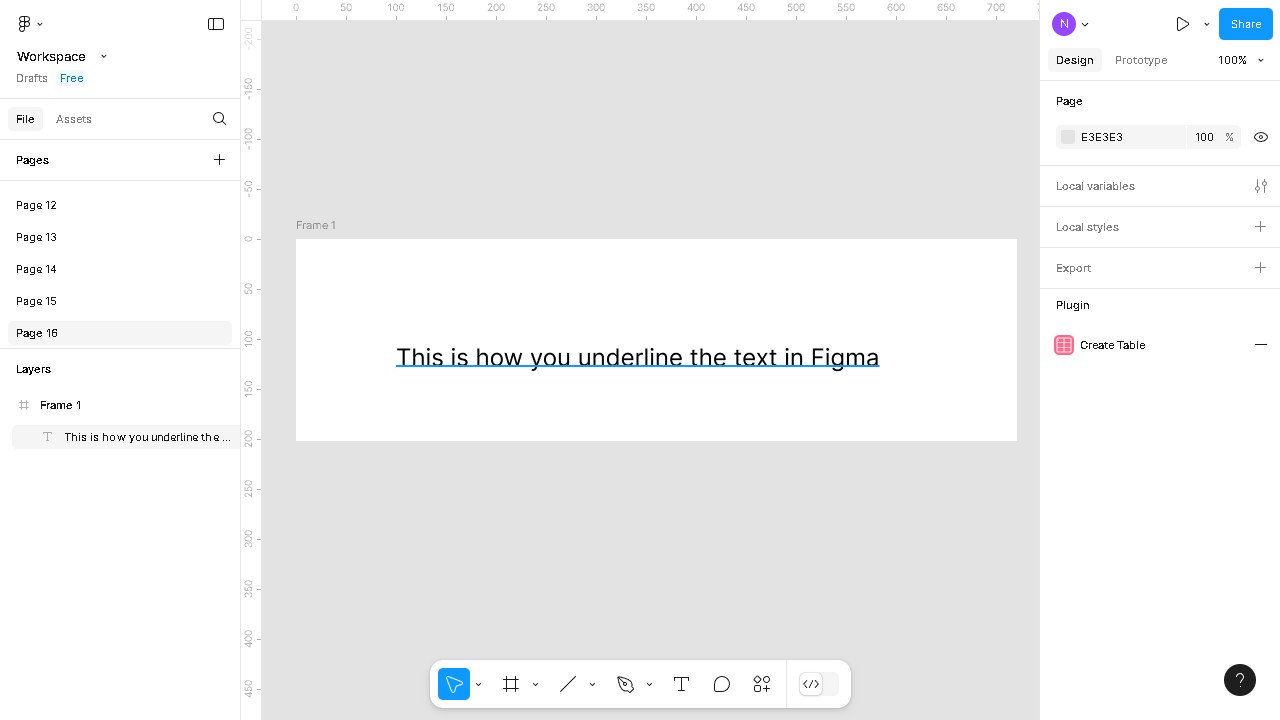 How to underline the text in Figma