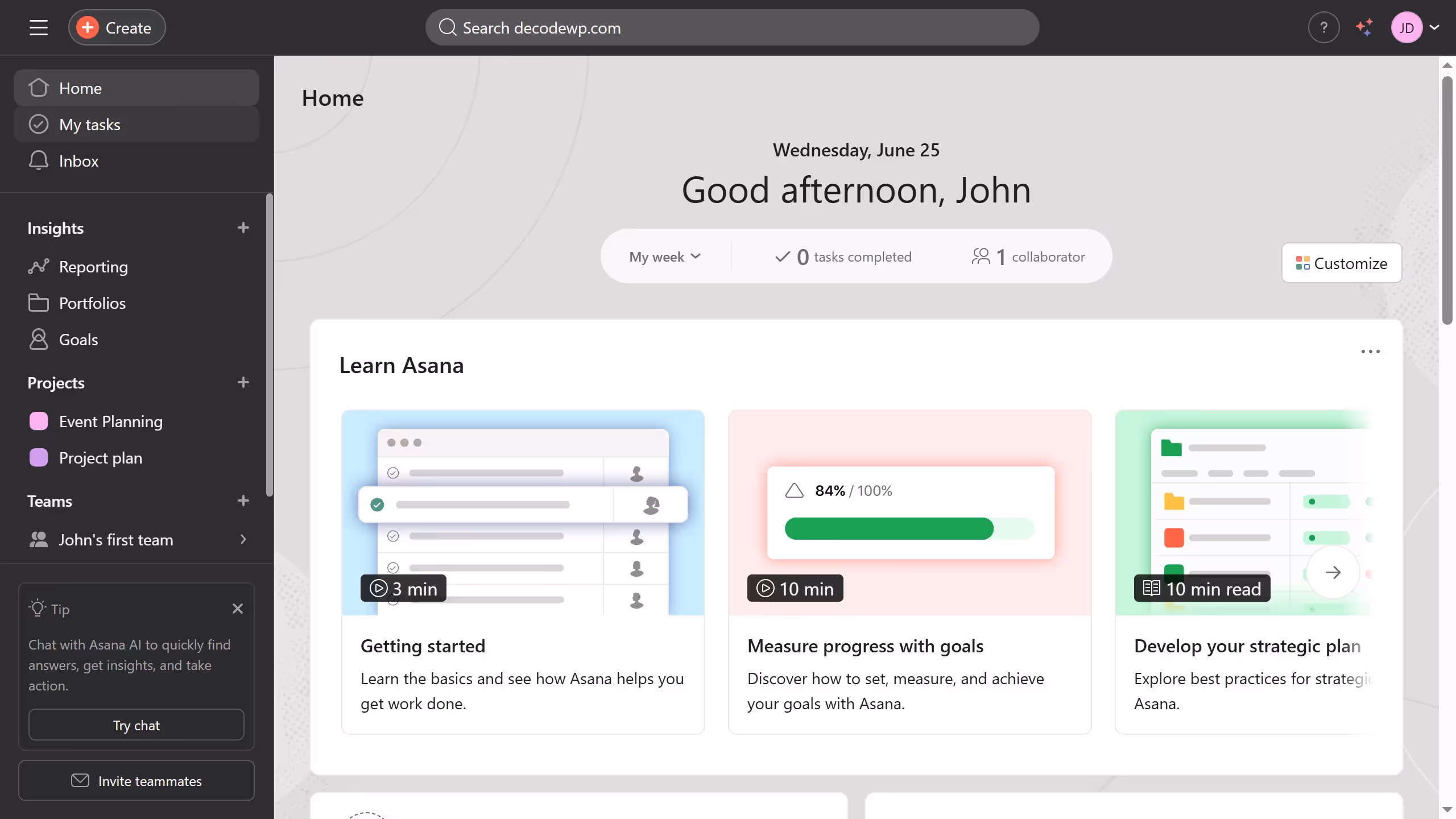 How to group tasks in Asana