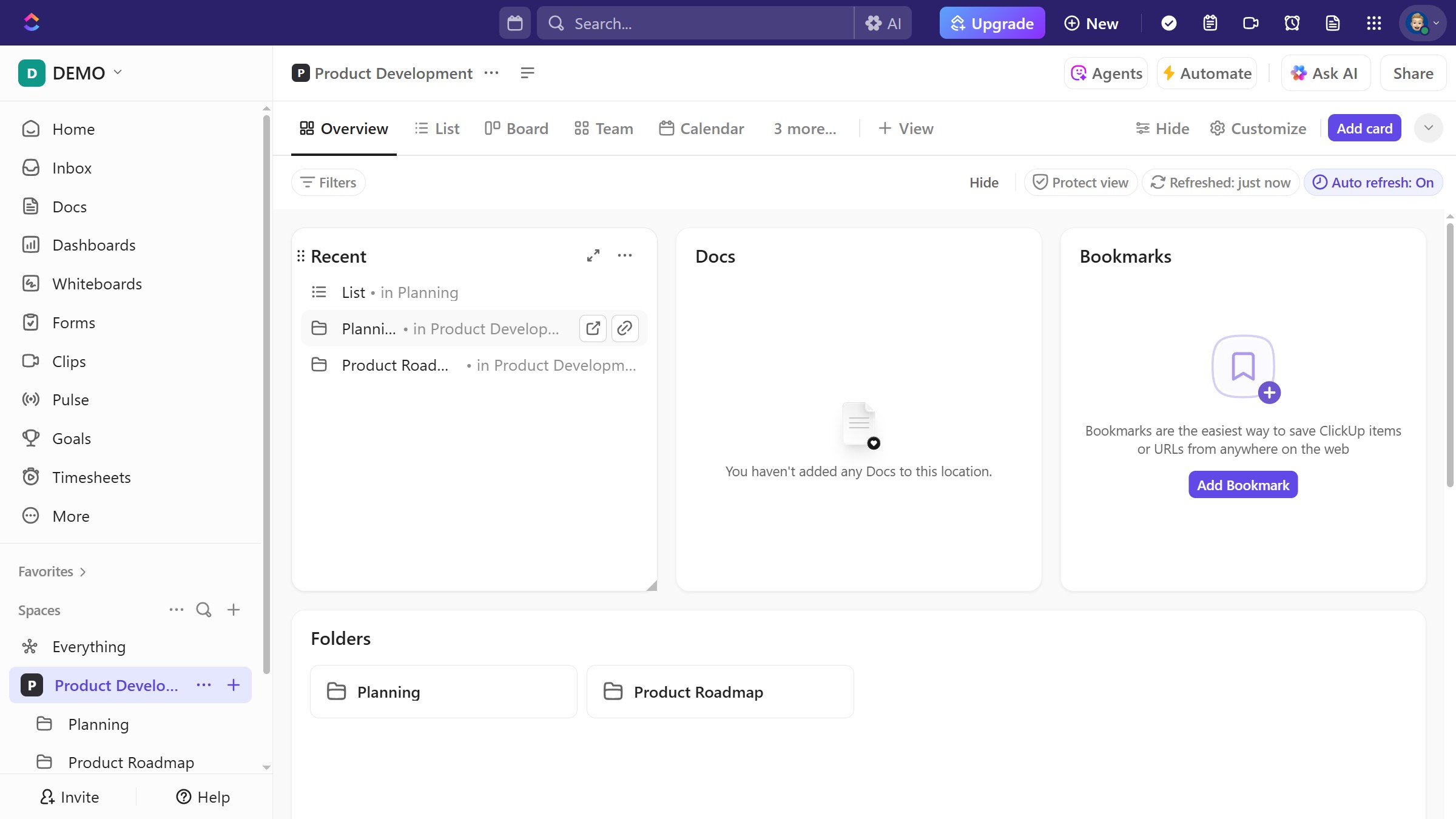 How to create a subtask from a view in ClickUp