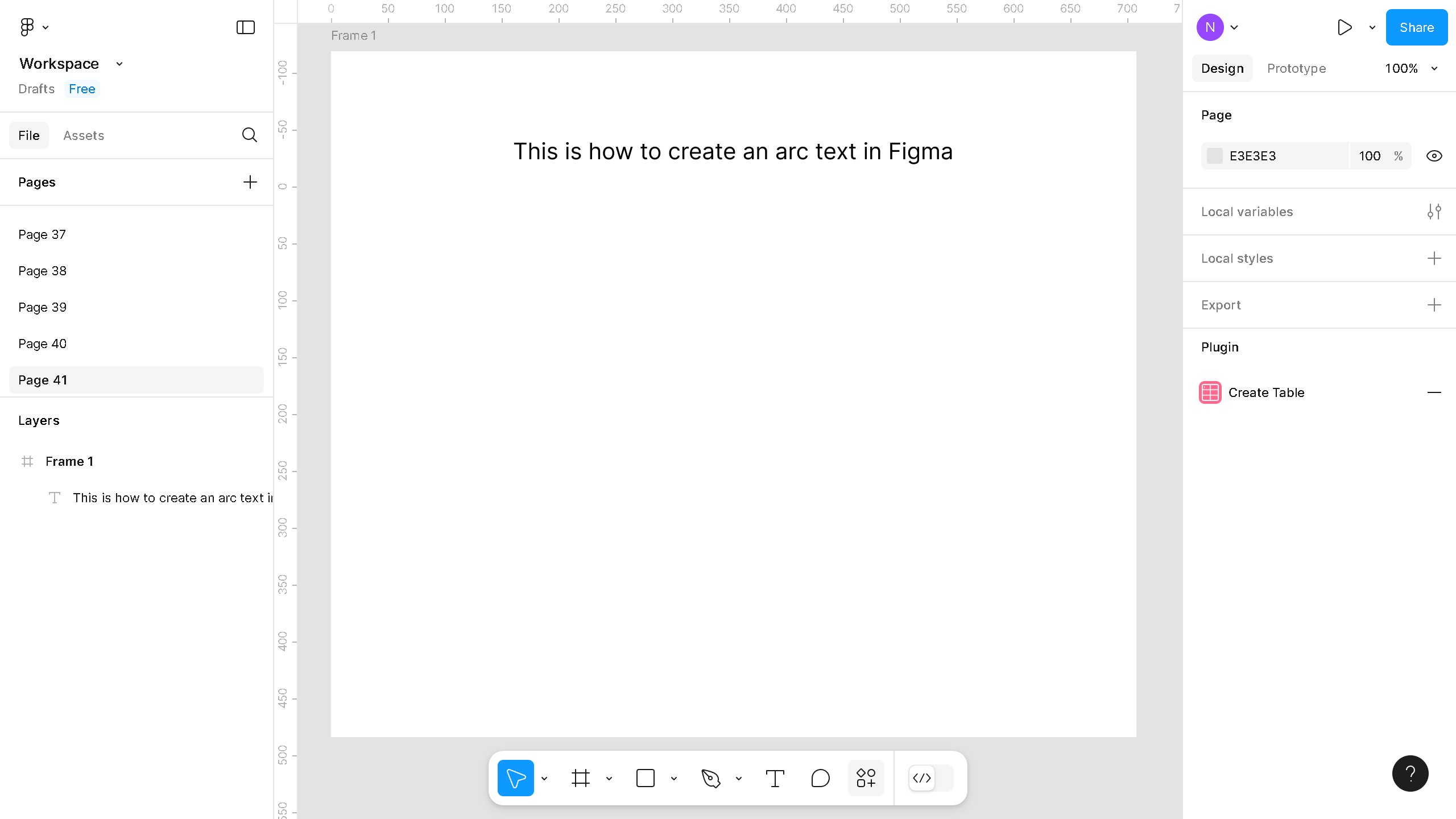 How to create an arc text in Figma?