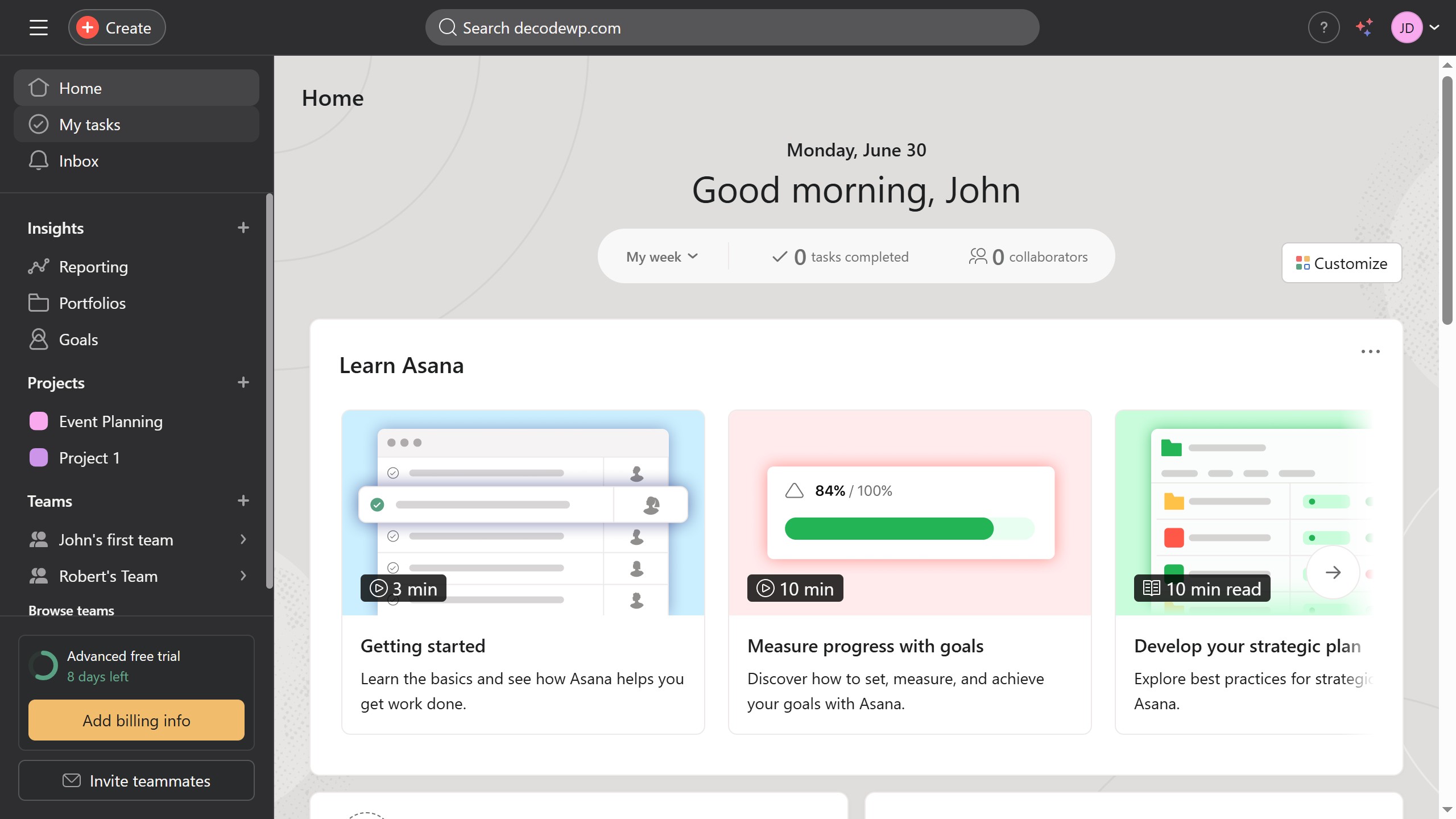 How to add due dates in Asana