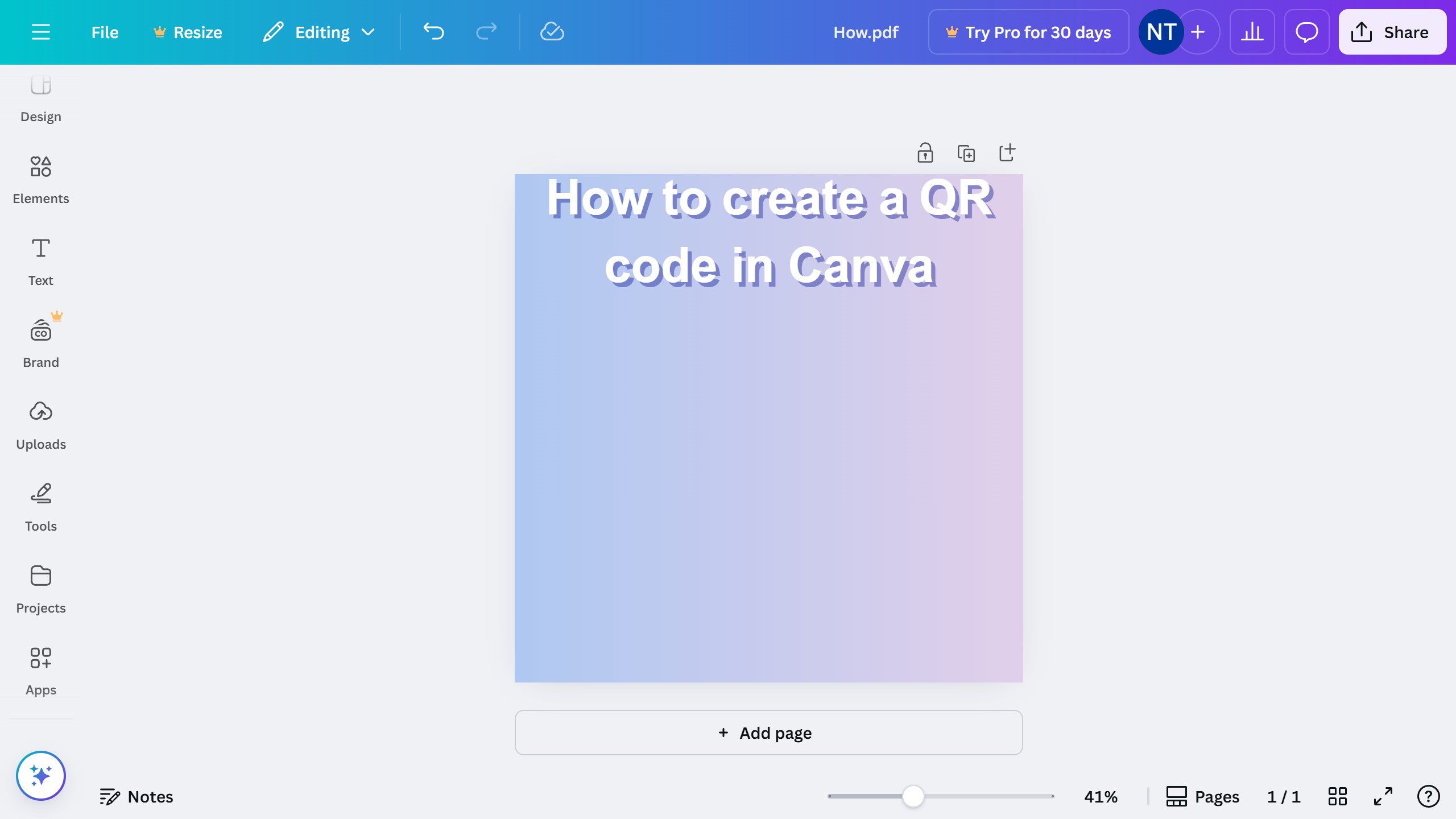 How to generate a QR code in Canva