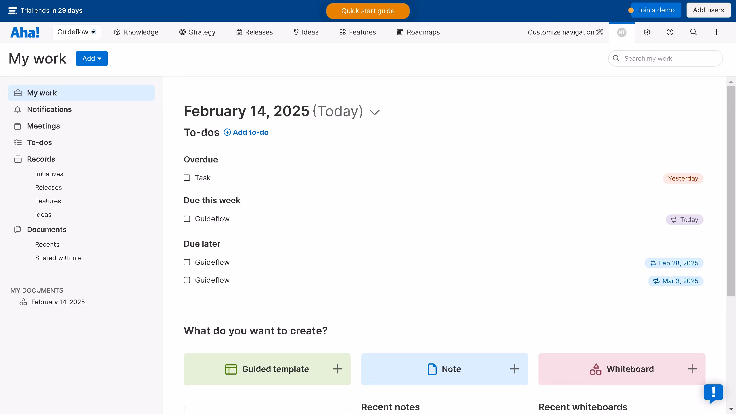 How to share a starter roadmap on Aha!