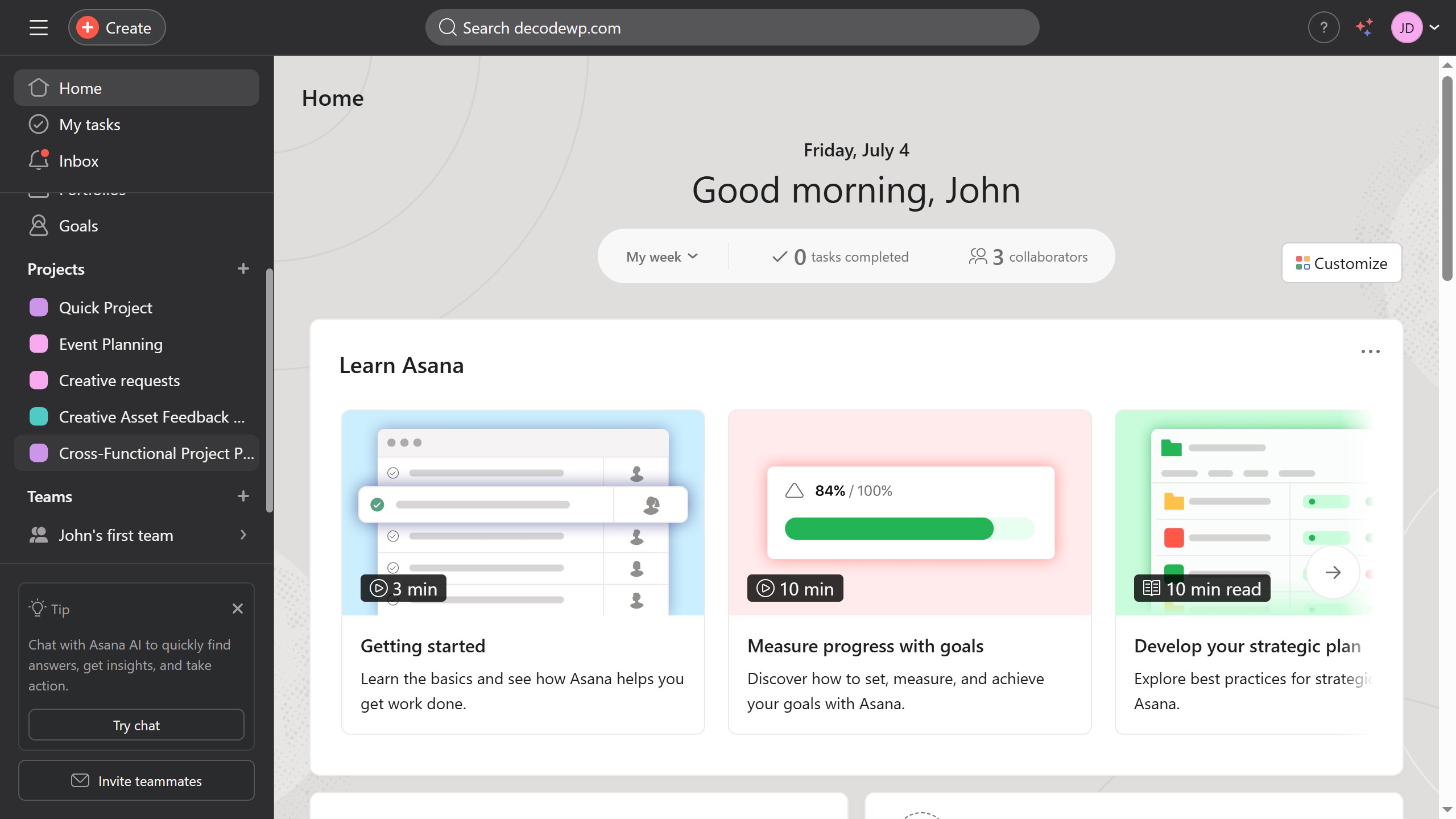 How to add subtask into another project in Asana
