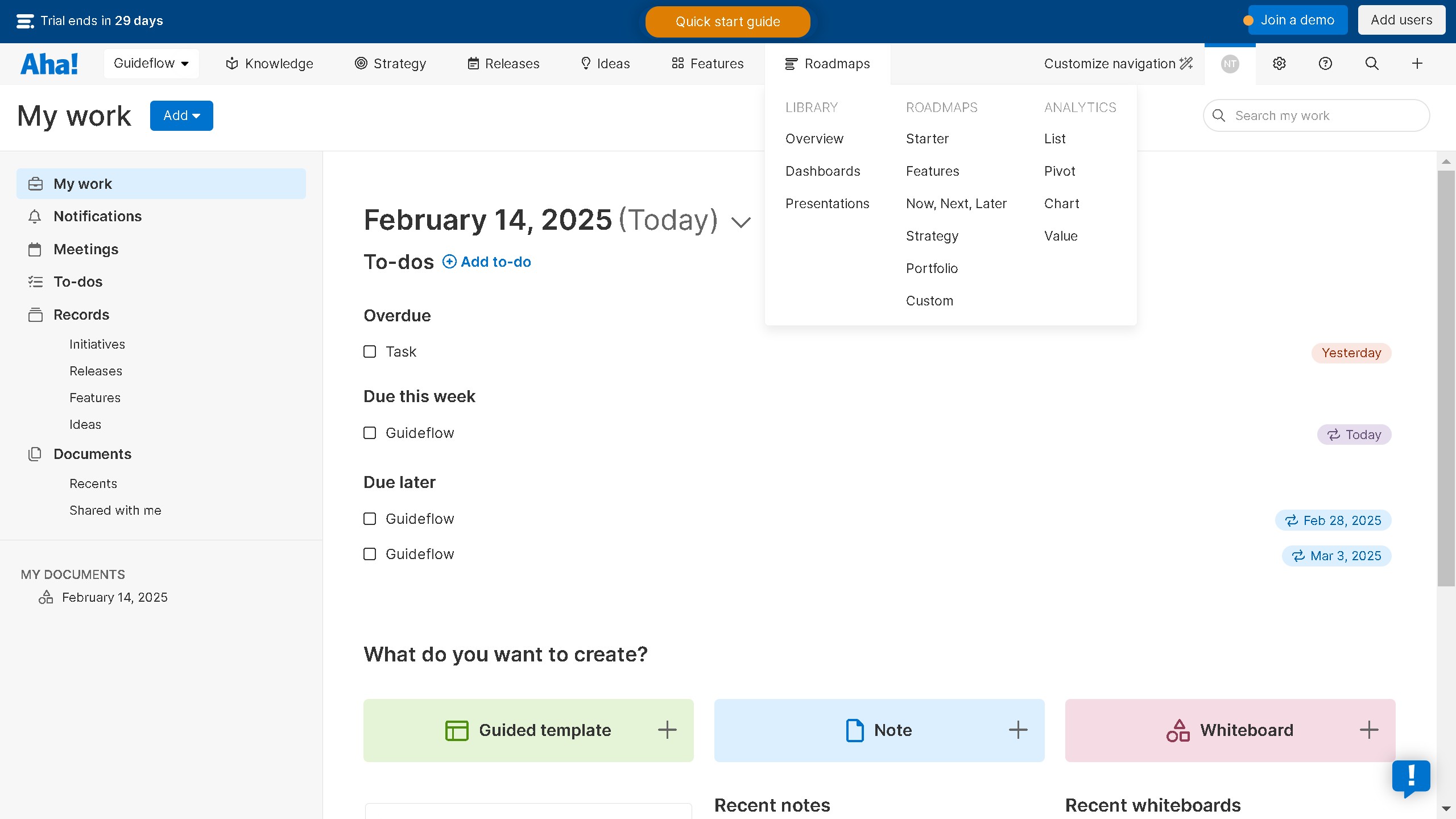 How to add record details to a Starter roadmap on Aha!