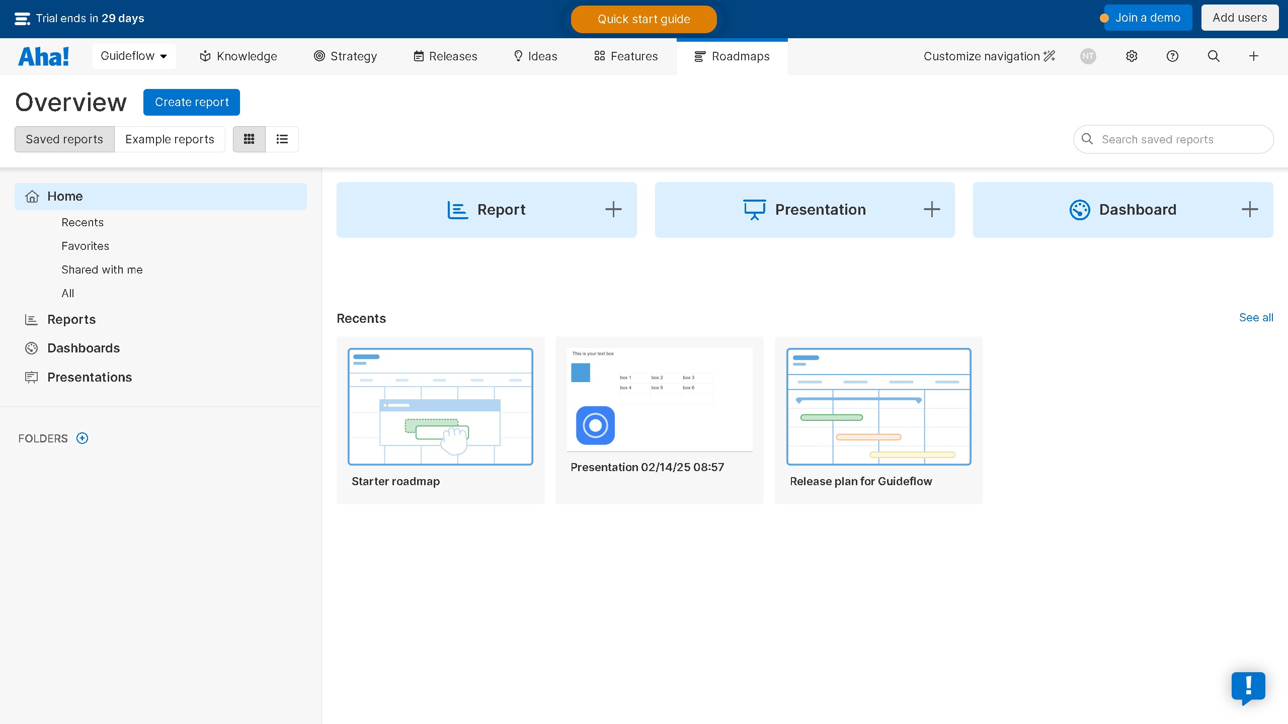 How to copy a presentation on Aha!