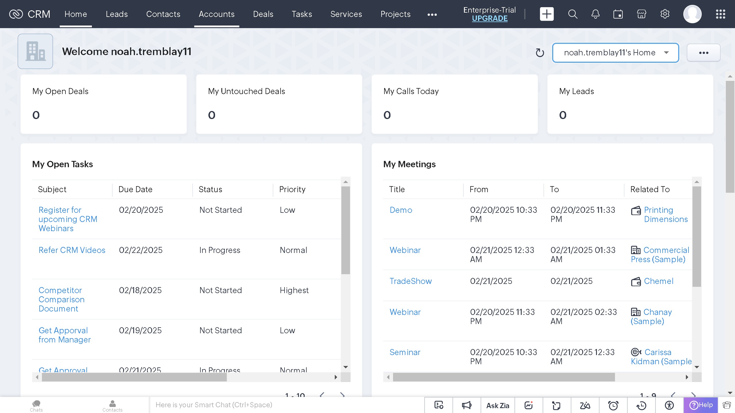 How to create accounts individually on Zoho CRM