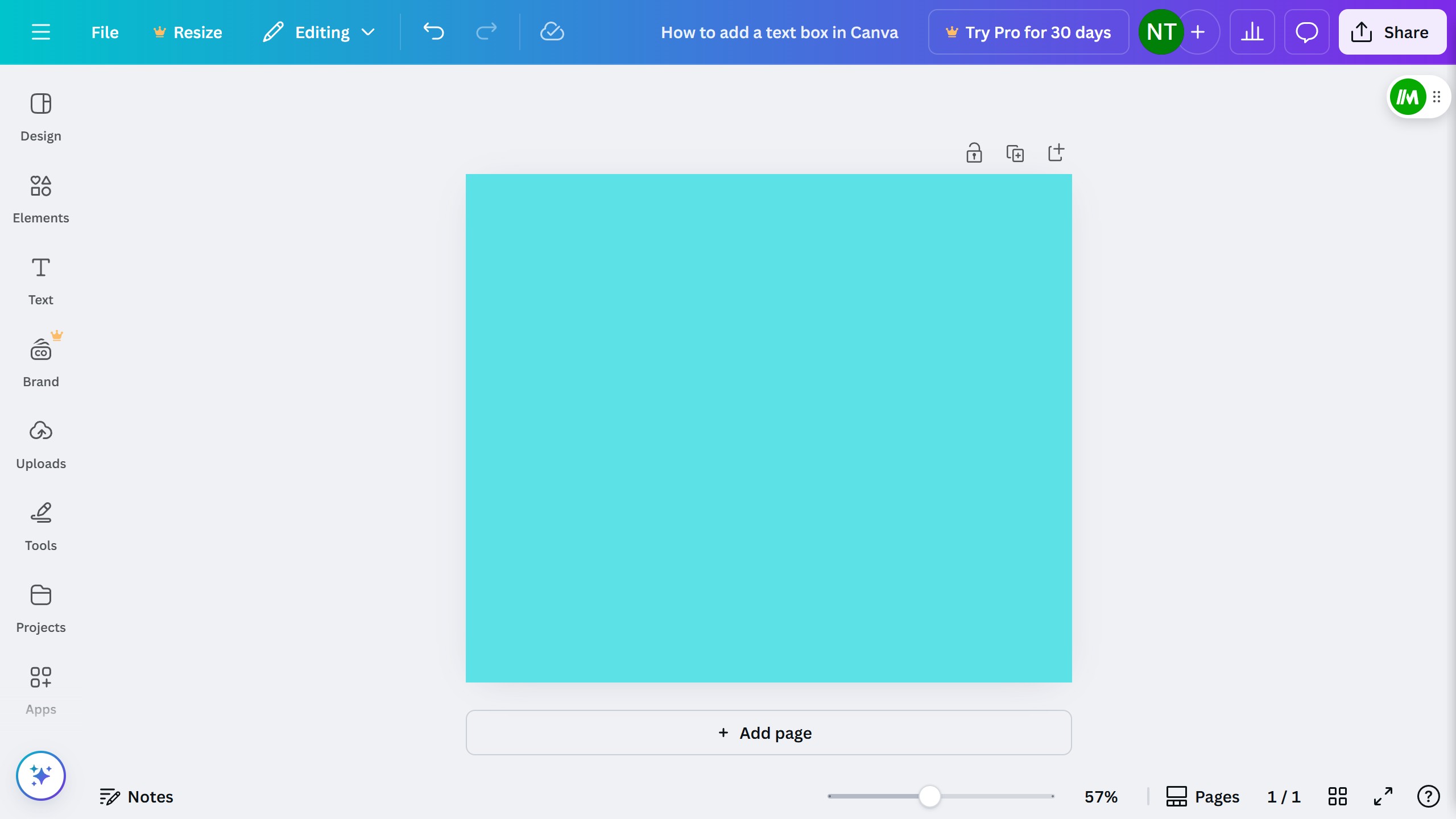 How to insert a text box in Canva