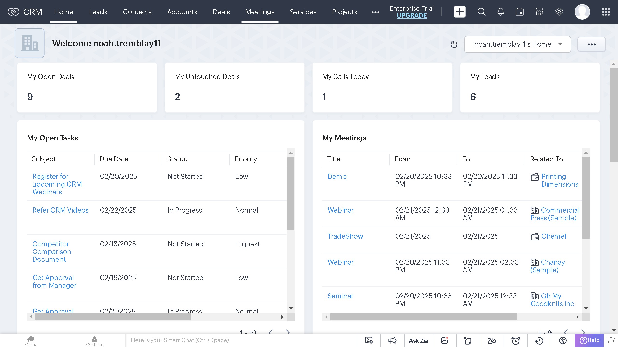How to create meetings on Zoho CRM