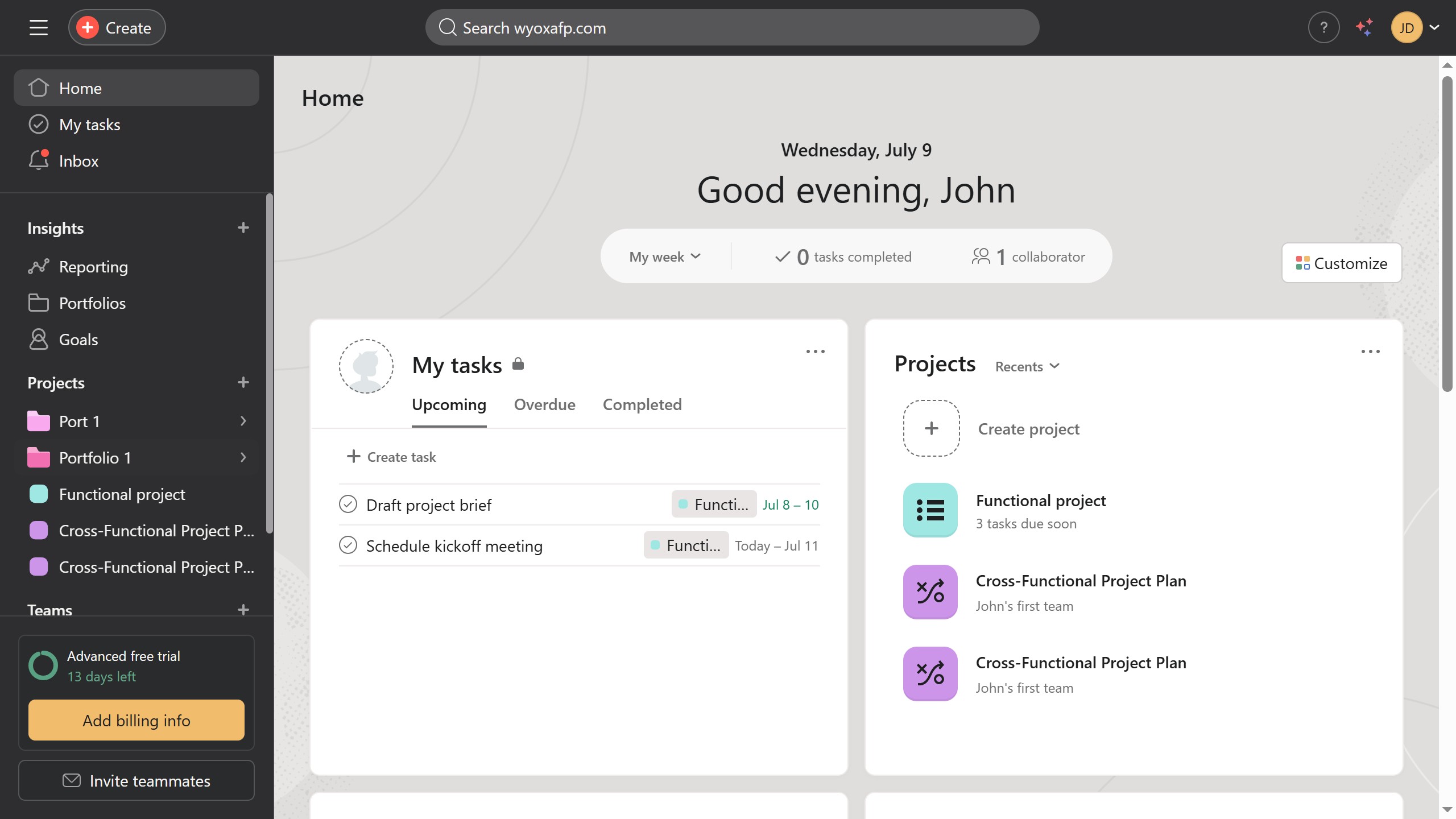 How to rename a tab in Asana