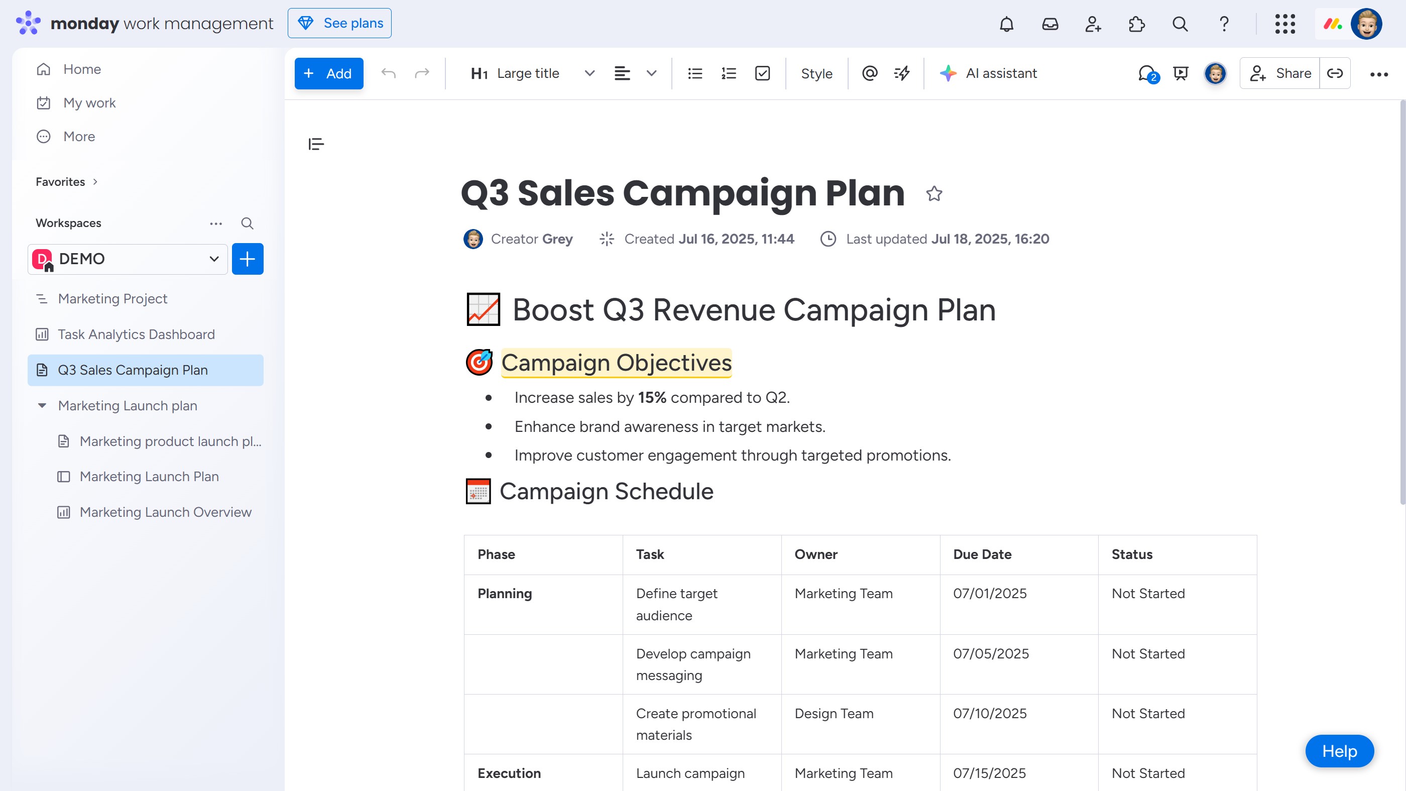 How to export a Workdoc in Monday.com