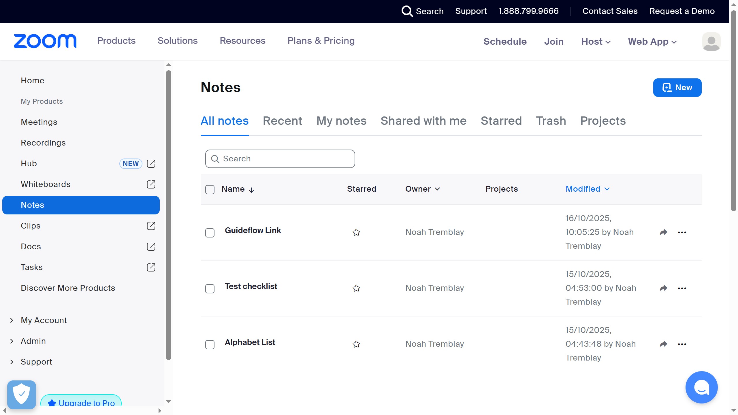 How to move a note back from trash in Zoom