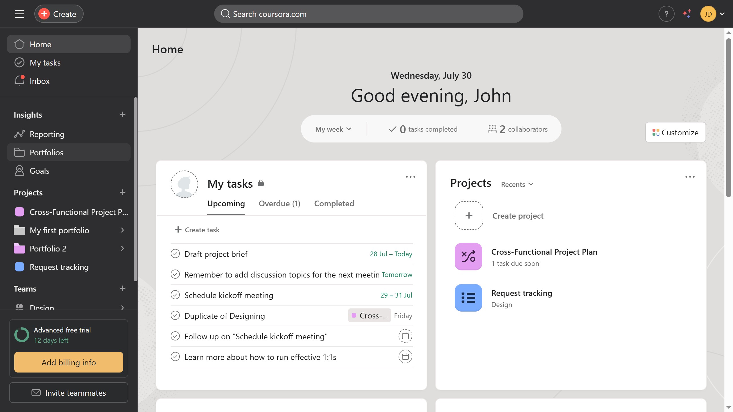 How to group projects in portfolio by due date in Asana