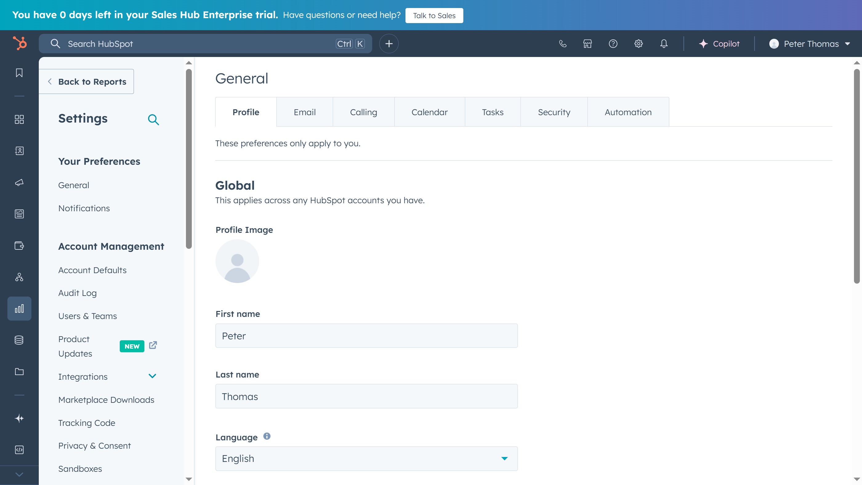 How to set a dashboard as default in HubSpot