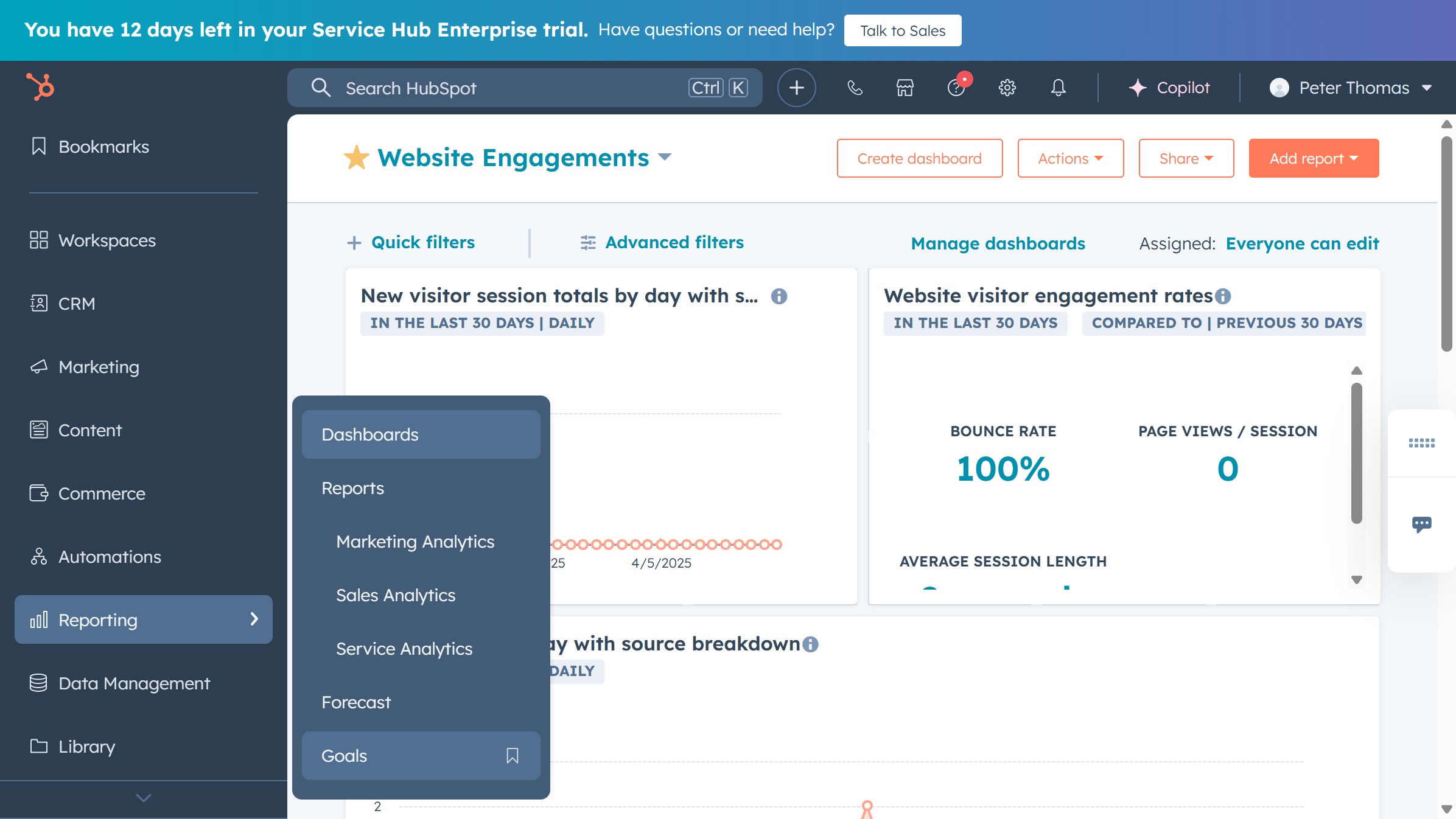 How to delete a goal template in HubSpot