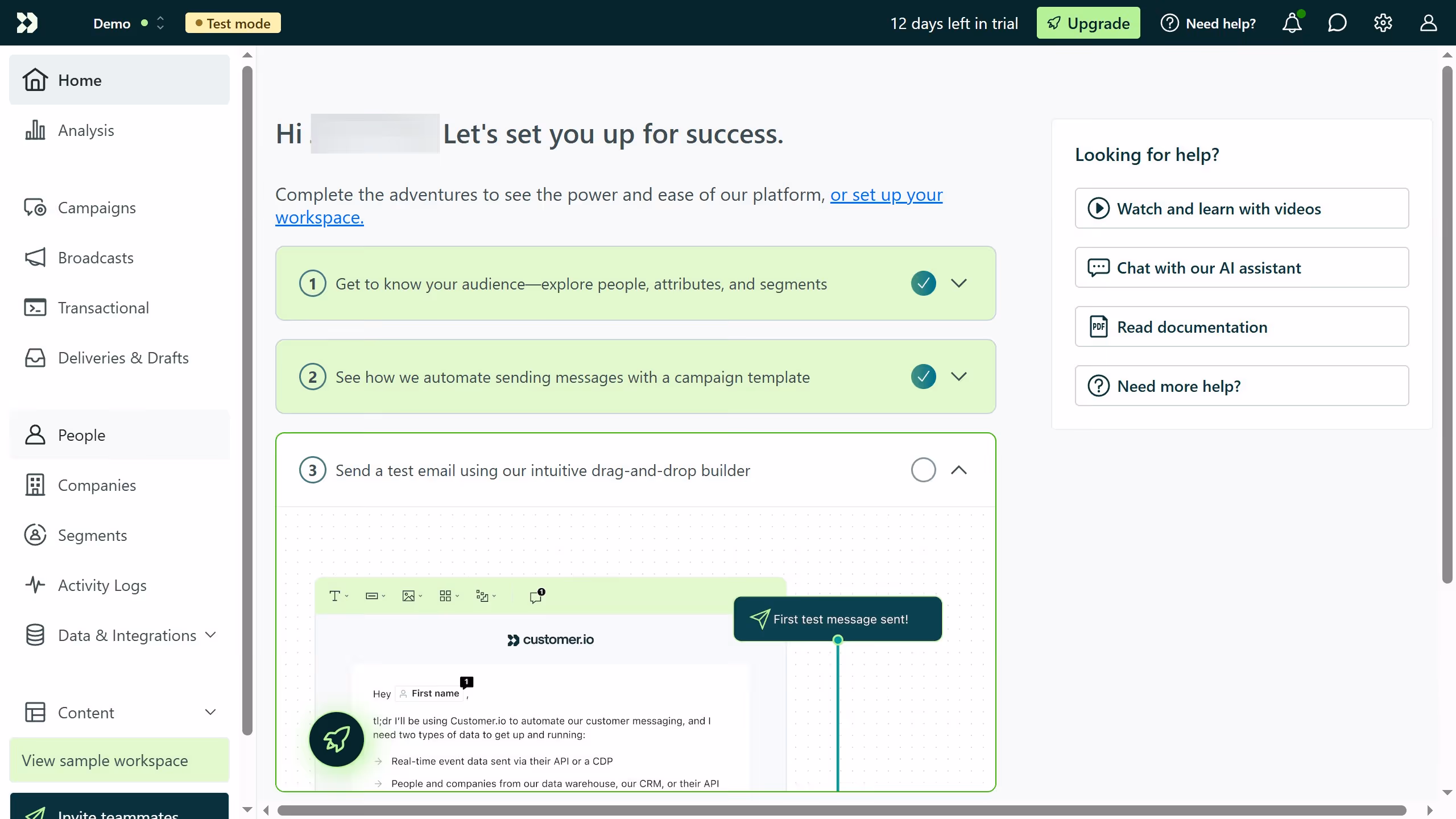 How to add segment condition in Customer.io