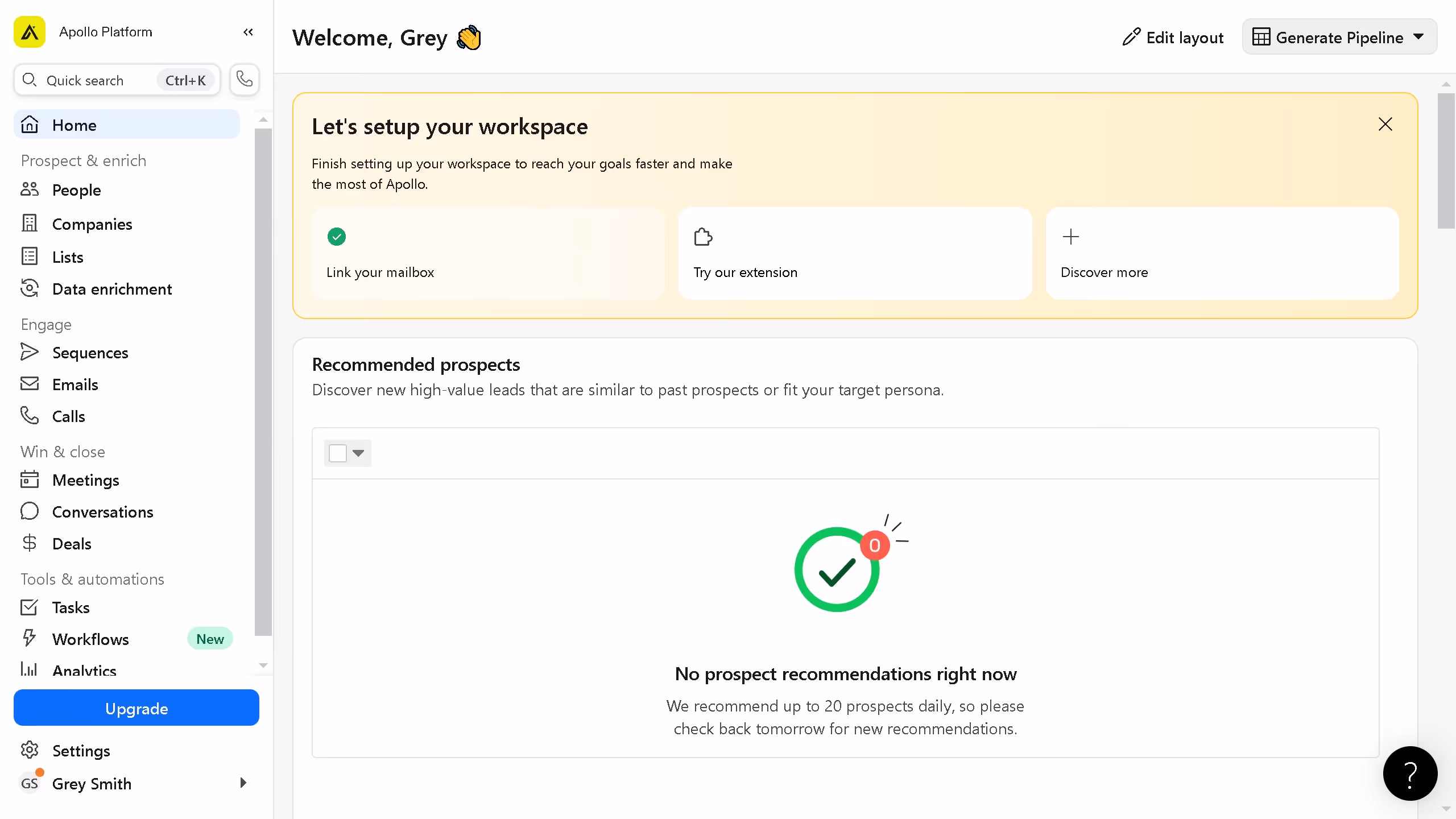 How to create tasks in a contact on Apollo