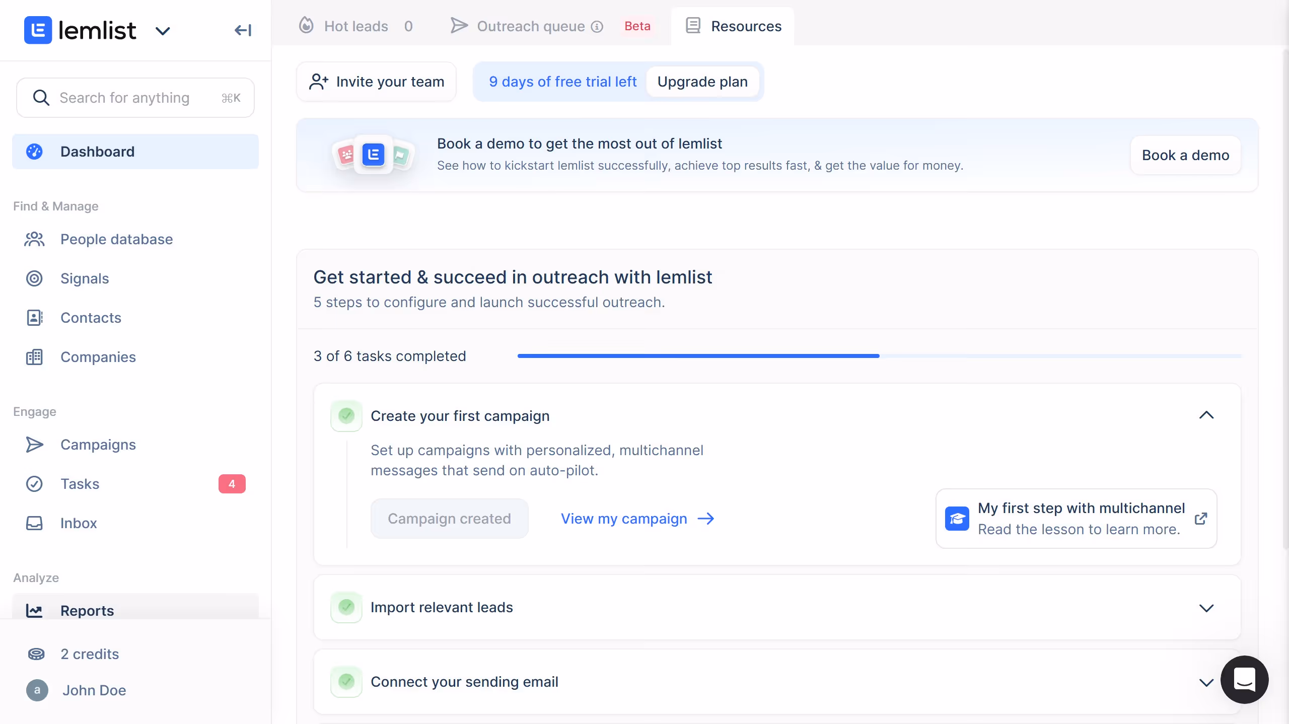 How to duplicate a tab on reports in Lemlist