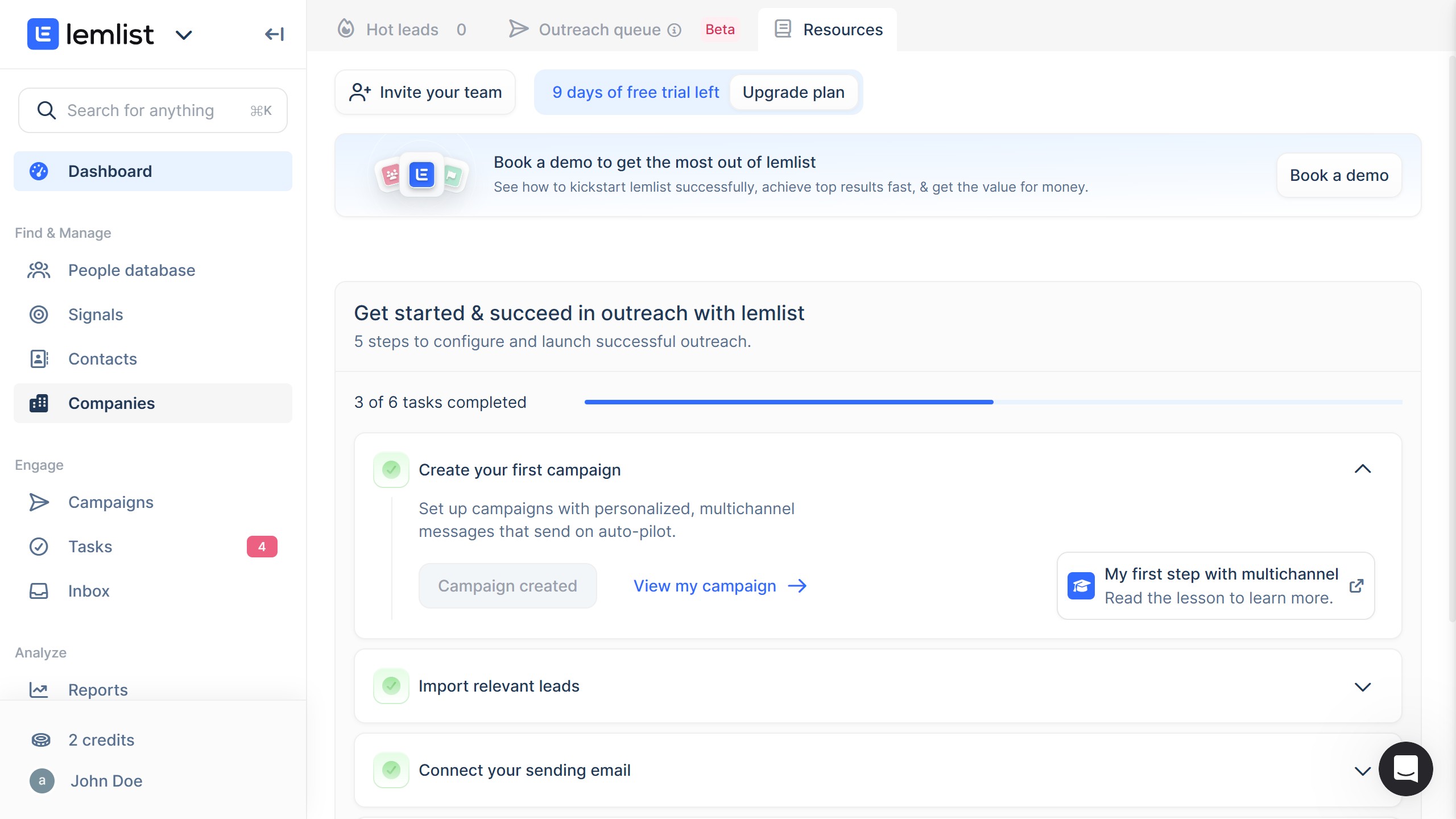 How to resize companies columns in Lemlist