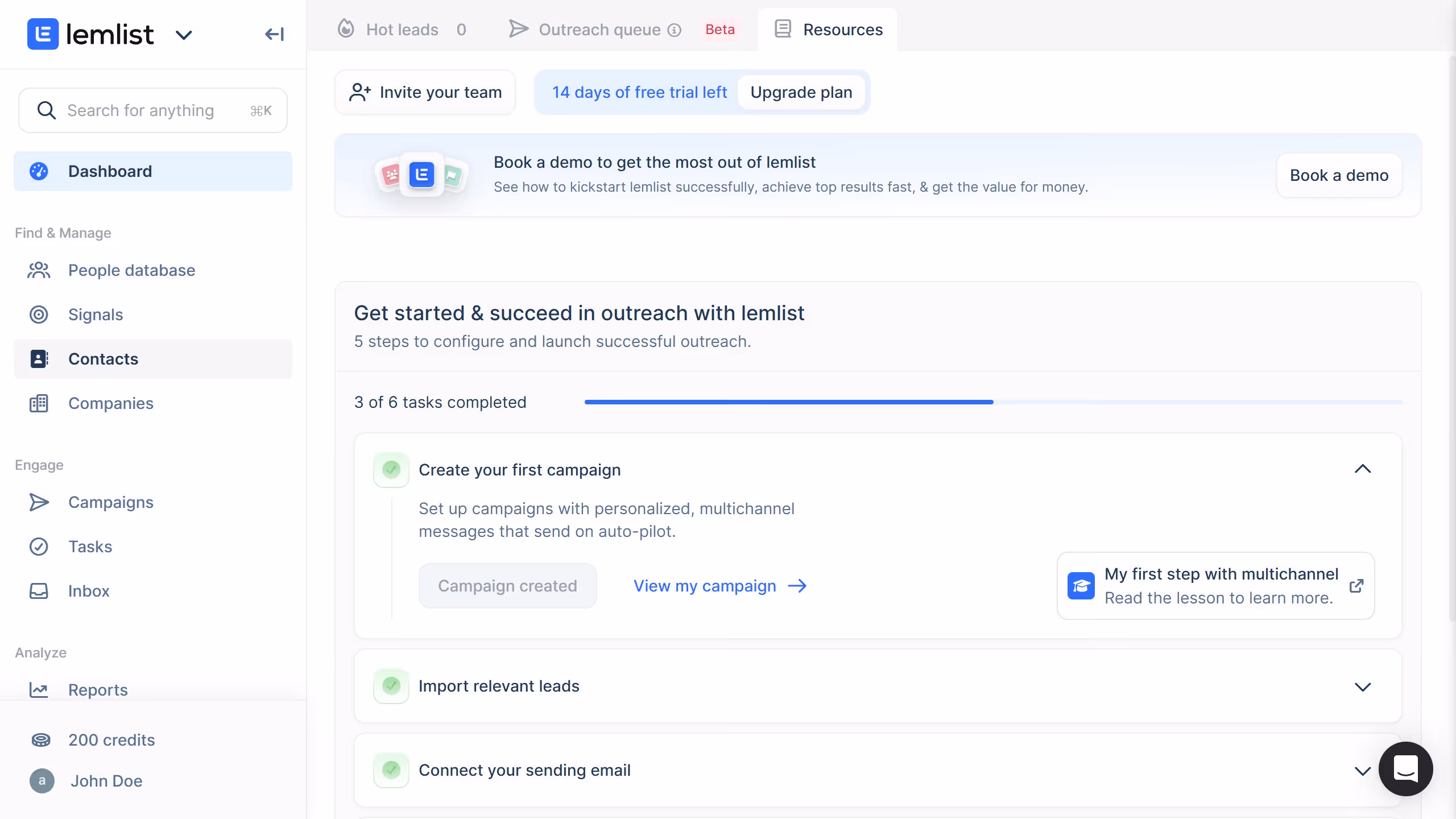 How to create a contact list in Lemlist
