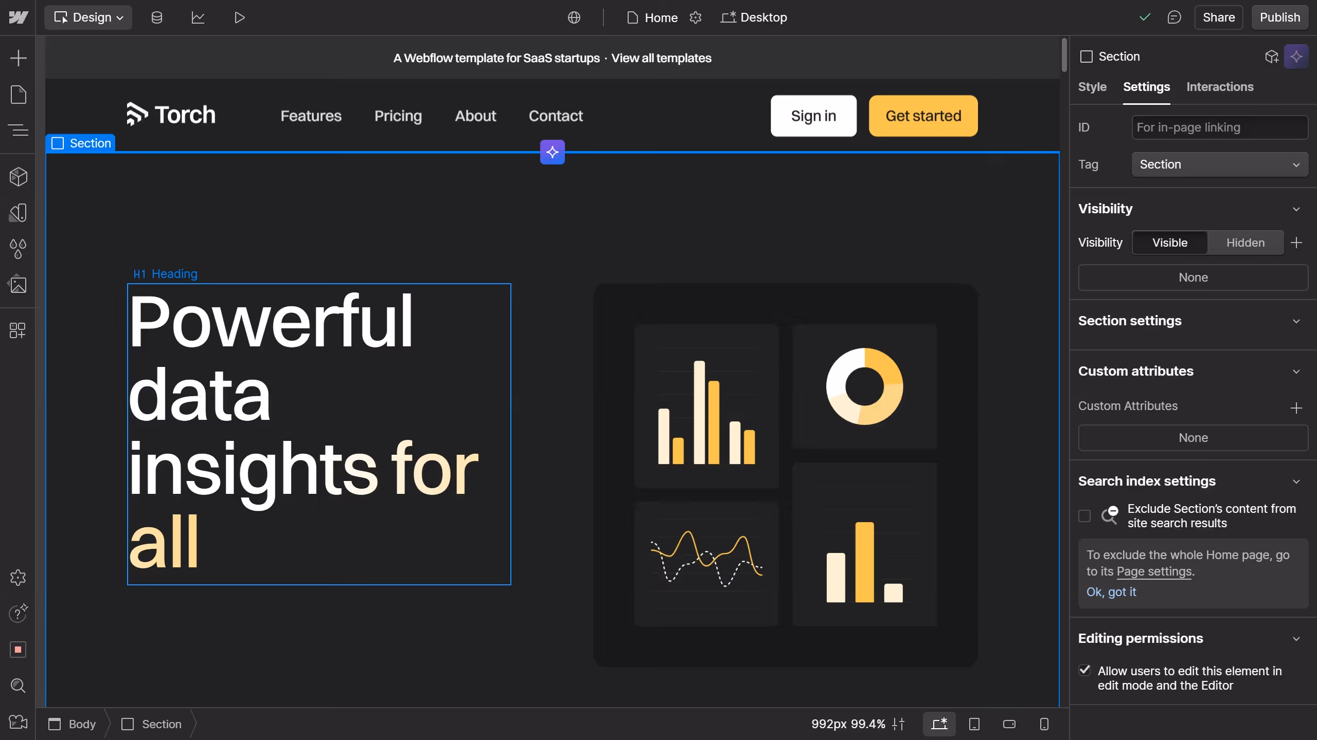 How to change the positioning to Sticky in Webflow
