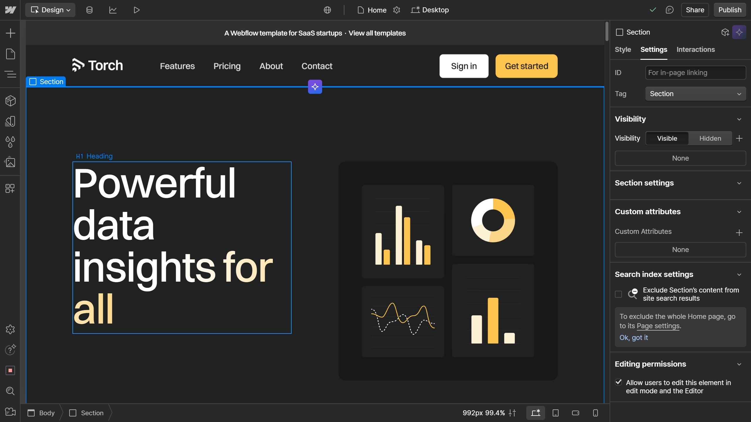 How to change the positioning to Sticky in Webflow