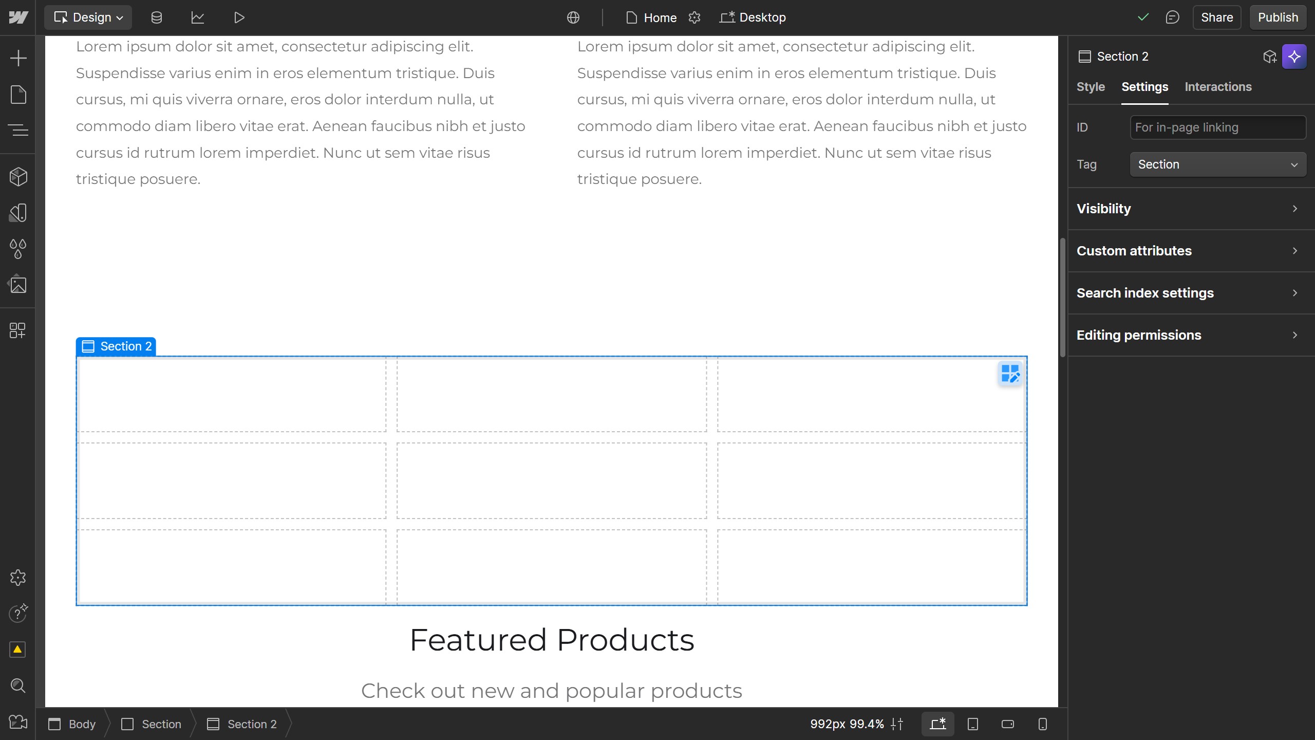 How to resize columns in Webflow