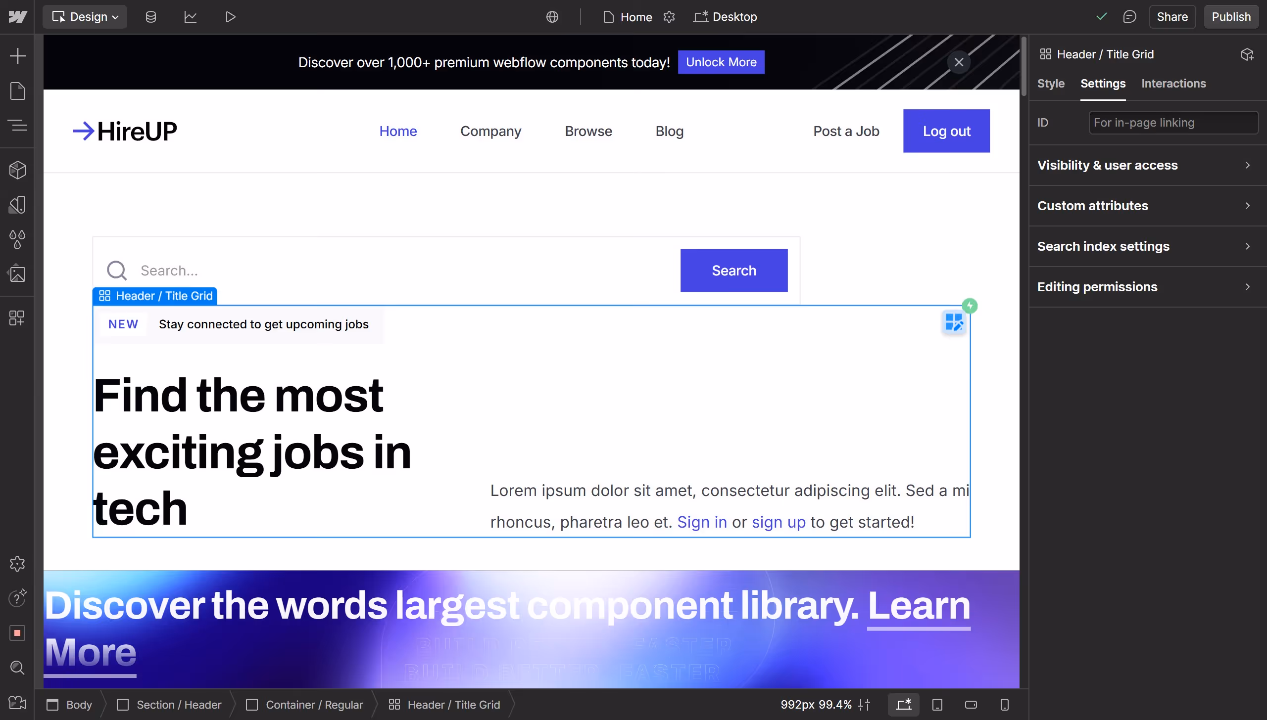 How to use a picture as a background in Webflow