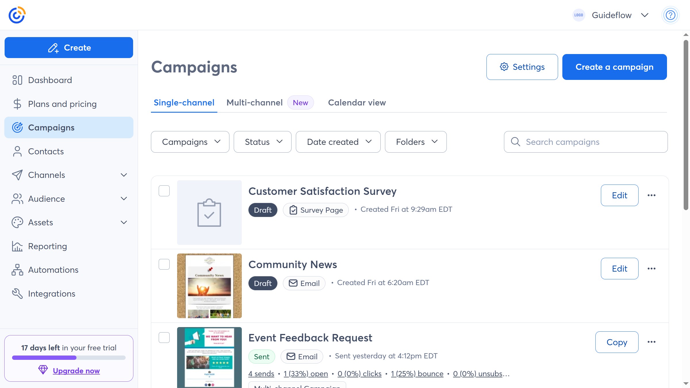 How to sort campaigns by name in Constant Contact