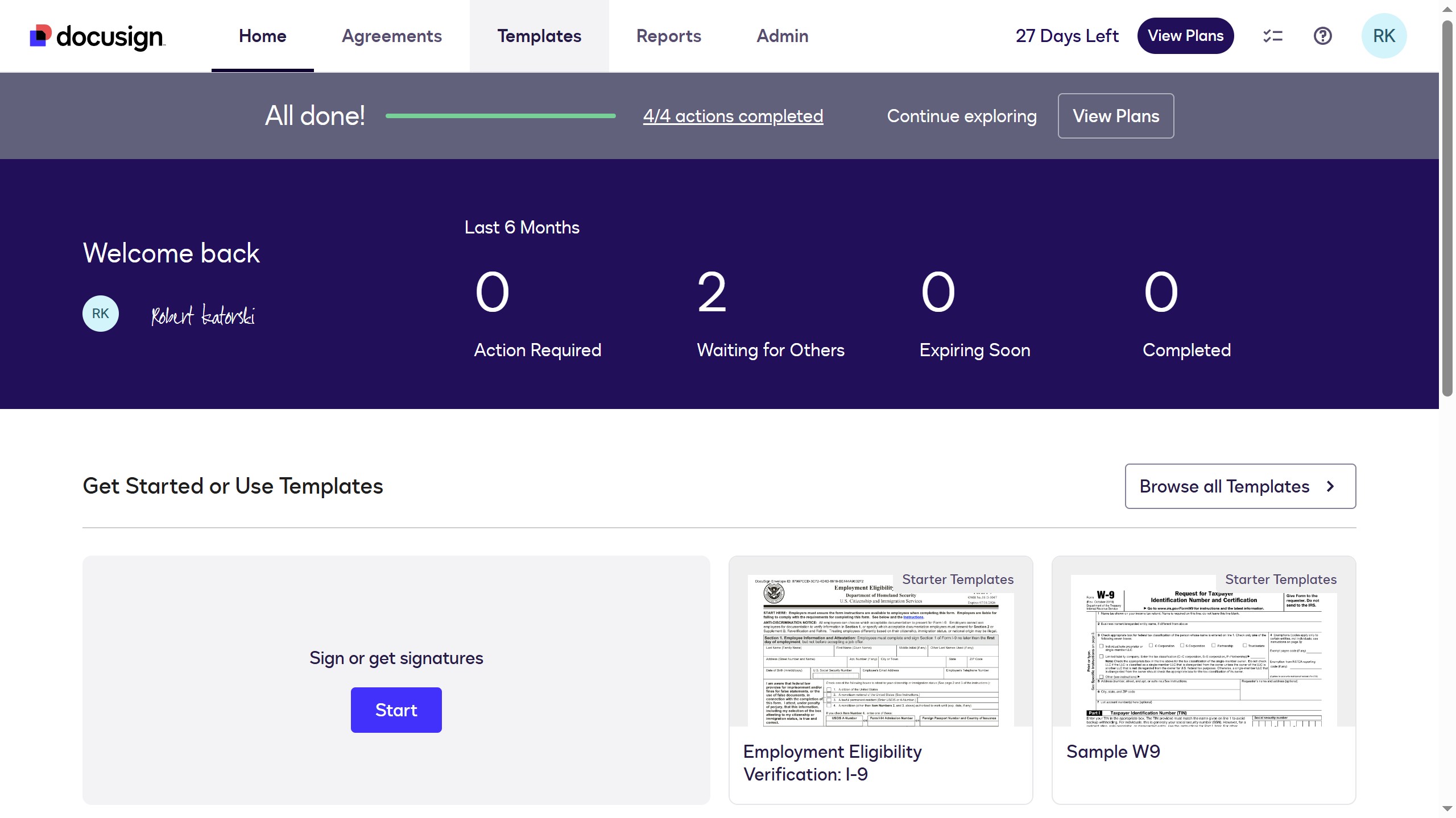 How to share a template to folders in DocuSign
