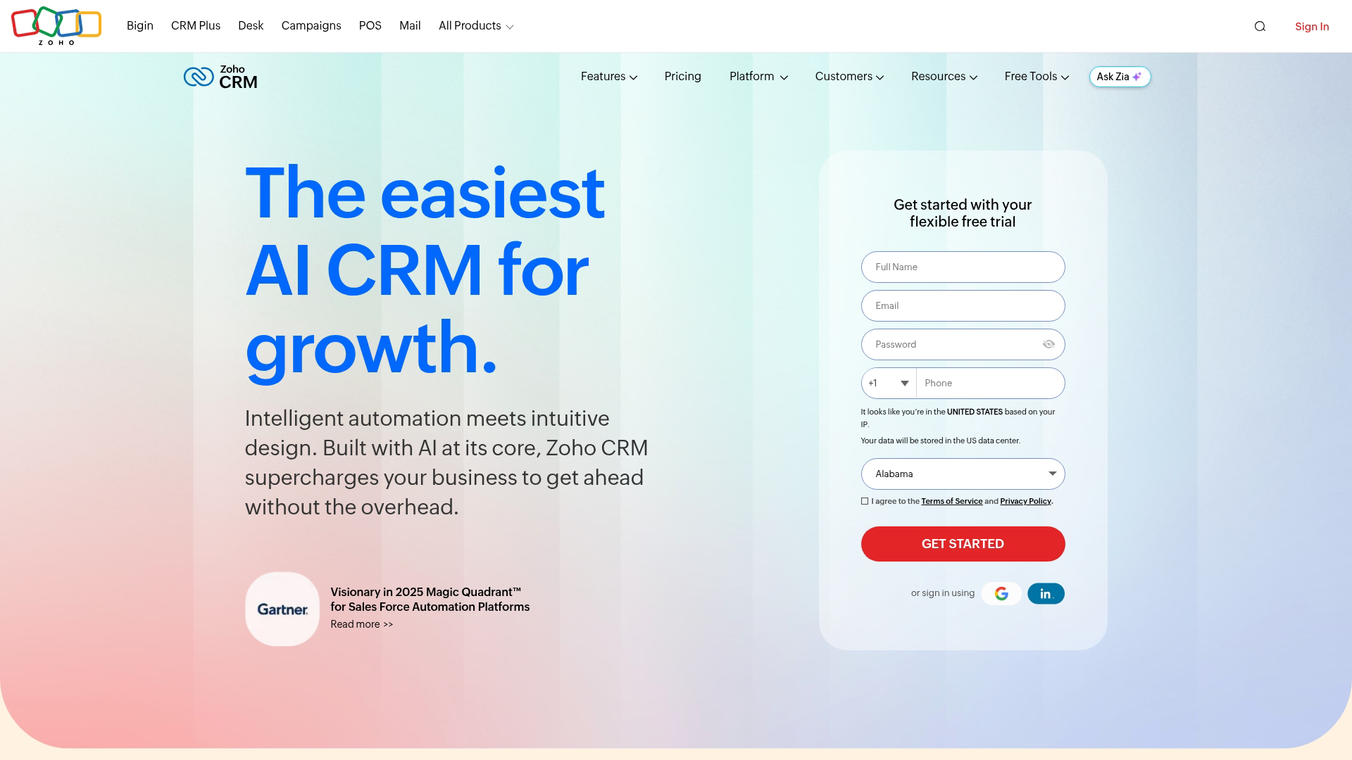 7. Zoho CRM