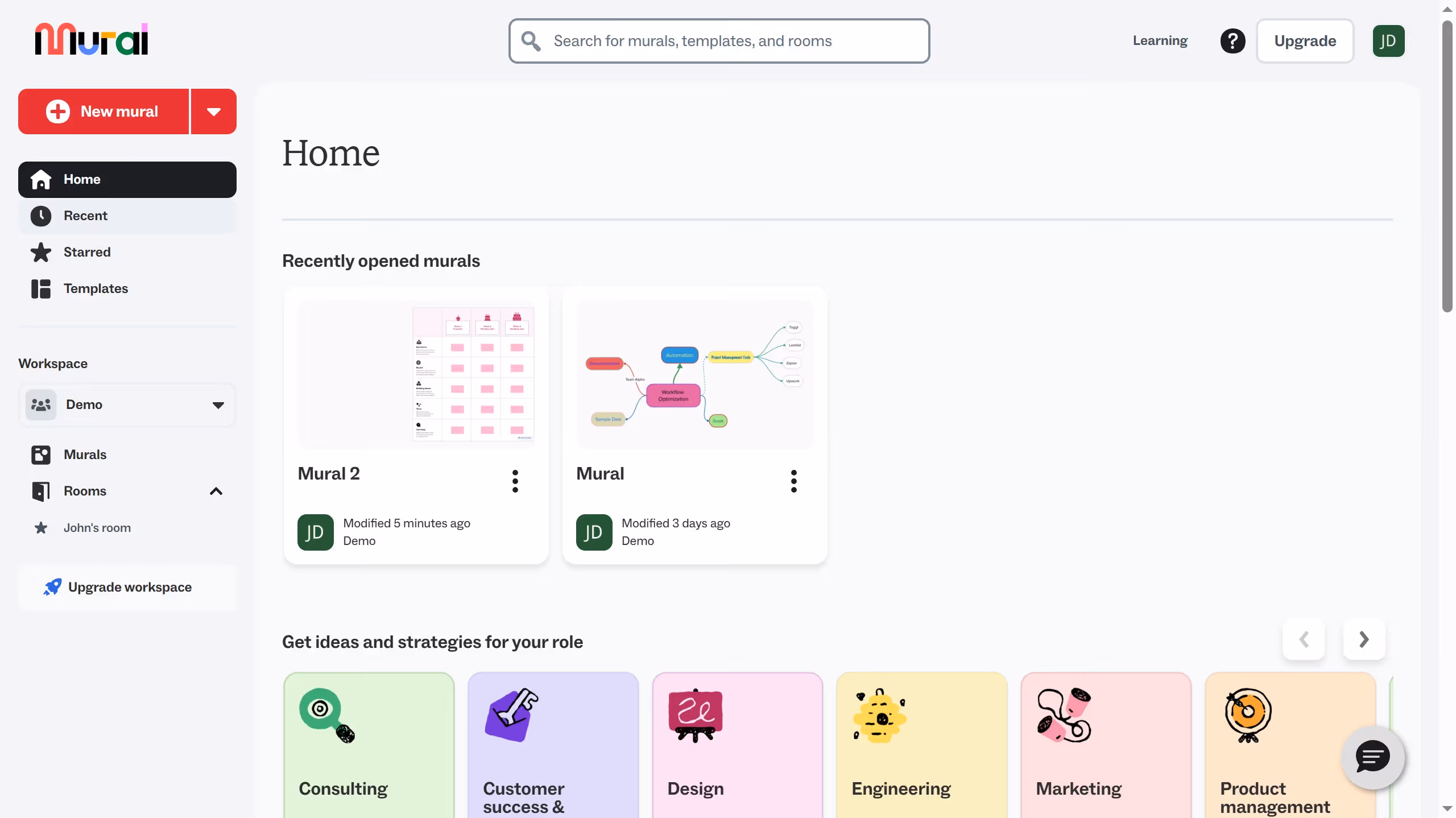 How to reuse recently used templates after logging in to Mural
