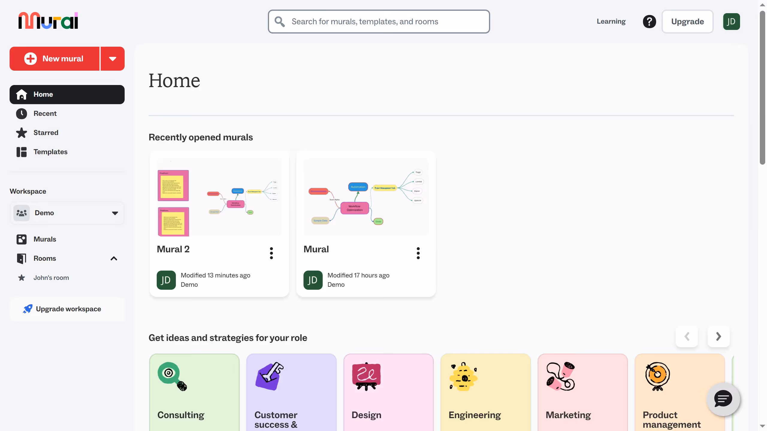 How to delete an infinite canvas template in Mural
