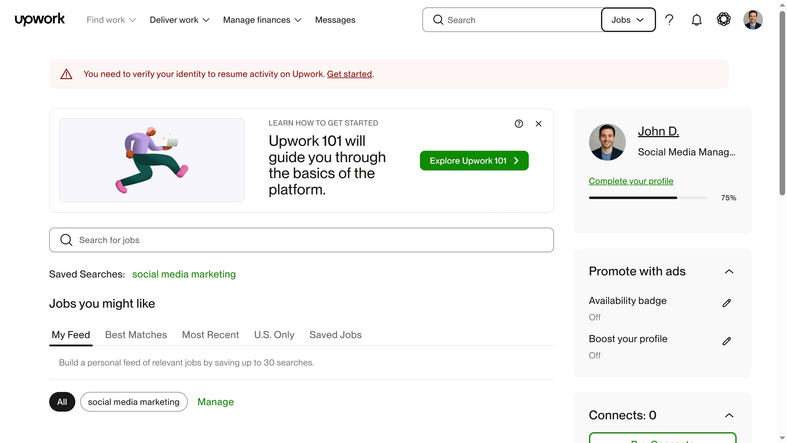 How to search for a project by ecommerce development catalog on Upwork