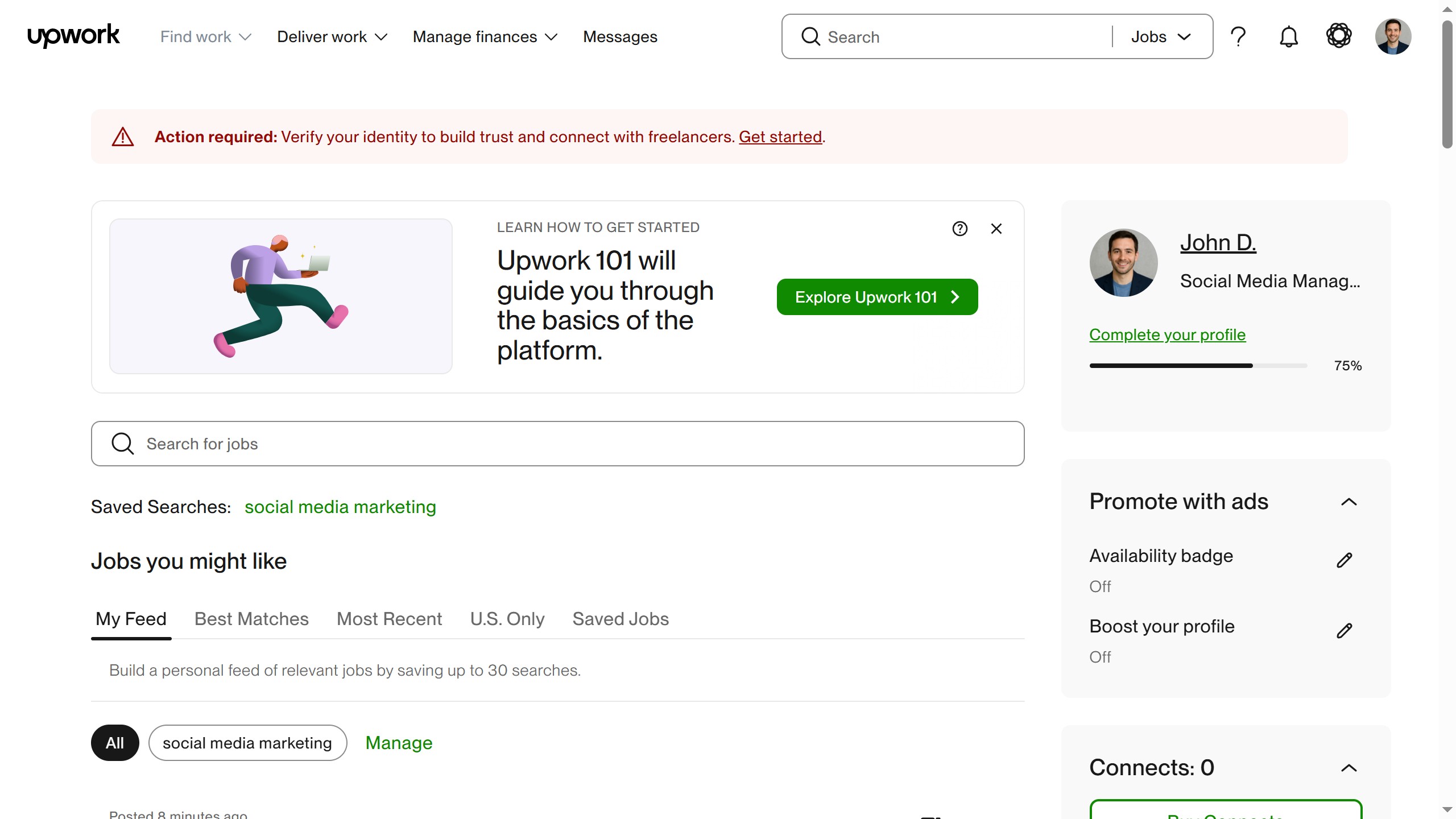 How to filter projects by talent rating on Upwork