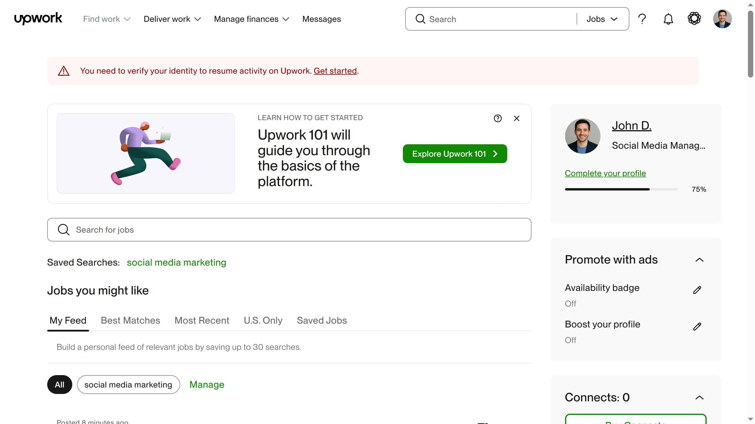 How to view projects by infographics and presentation design on Upwork